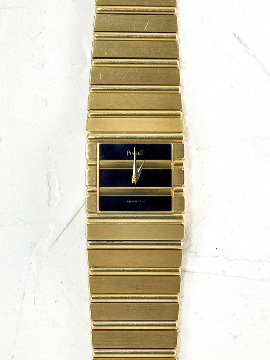 PIAGET POLO WITH BLACK ONYX DIAL IN YELLOW GOLD CASE