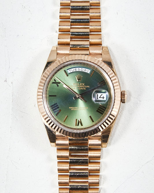 Rolex Day-Date II 228235 Anniversary Dial in Everose with Box & Papers