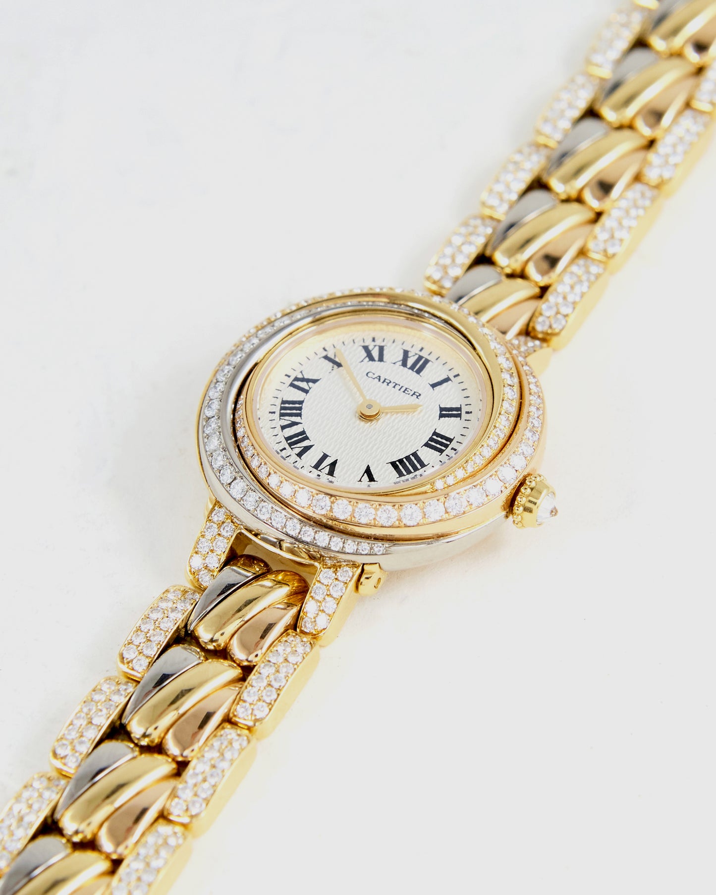 Cartier Trinity "Tri-Gold" with Factory Diamond Case and Bracelet
