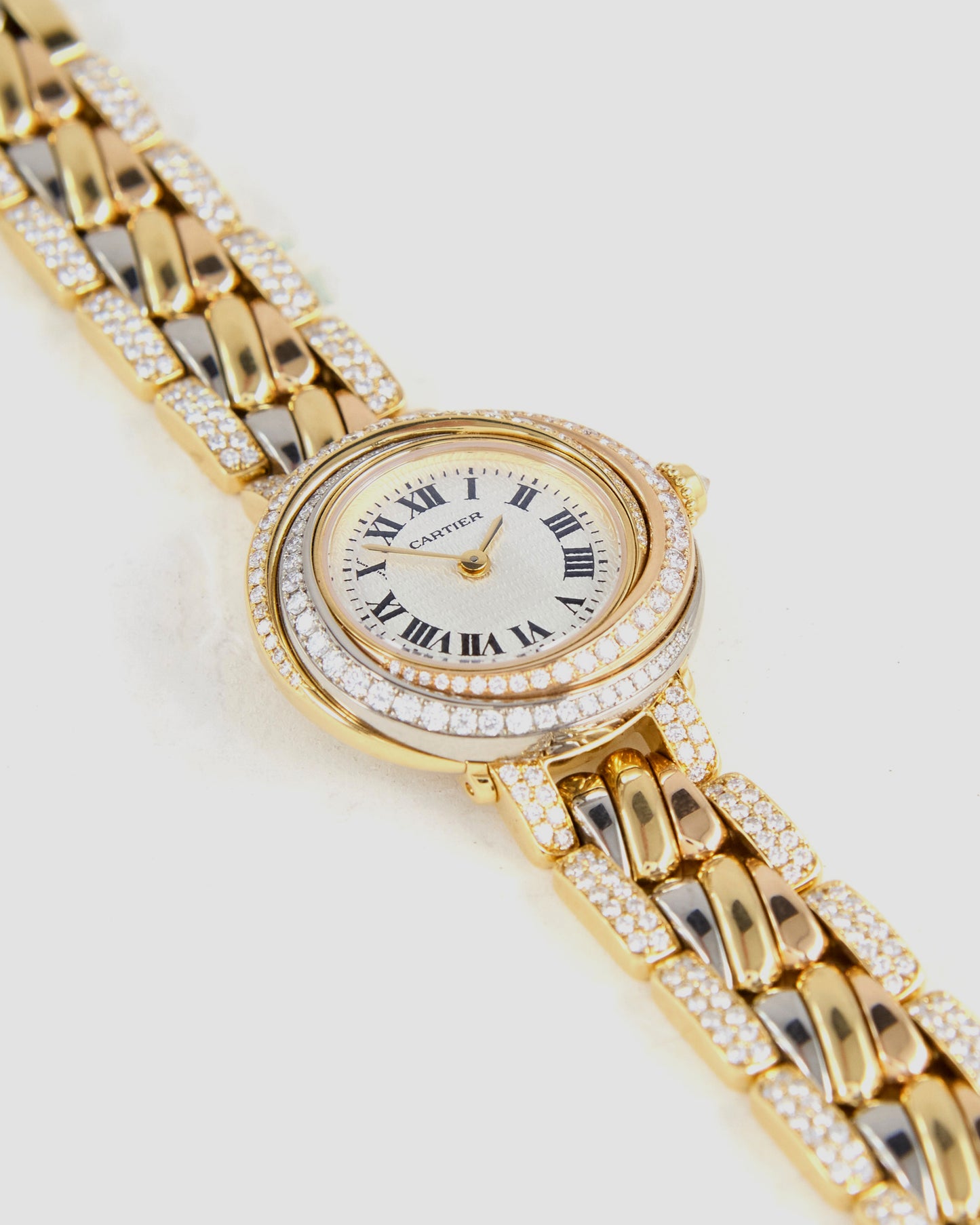 Cartier Trinity "Tri-Gold" with Factory Diamond Case and Bracelet