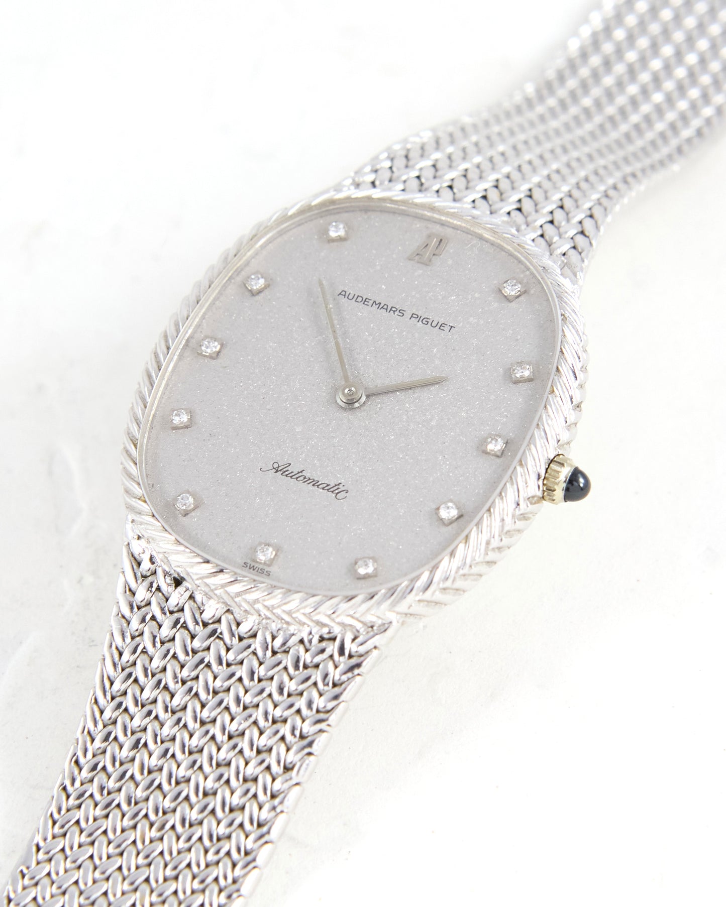 Audemars Piguet Ellipse Jumbo in White Gold with Silver Diamond Dial