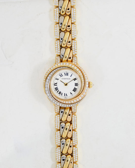 Cartier Trinity "Tri-Gold" with Factory Diamond Case and Bracelet