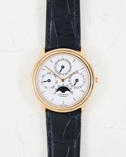 AUDEMARS PIGUET QUANTIEME PERPETUAL AUTOMATIC IN ROSE GOLD WITH SERVICE PAPERS