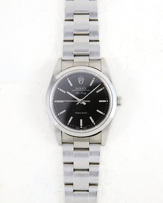 Rolex Air-King 14000M Black Dial on Oyster Bracelet with Rolex Papers