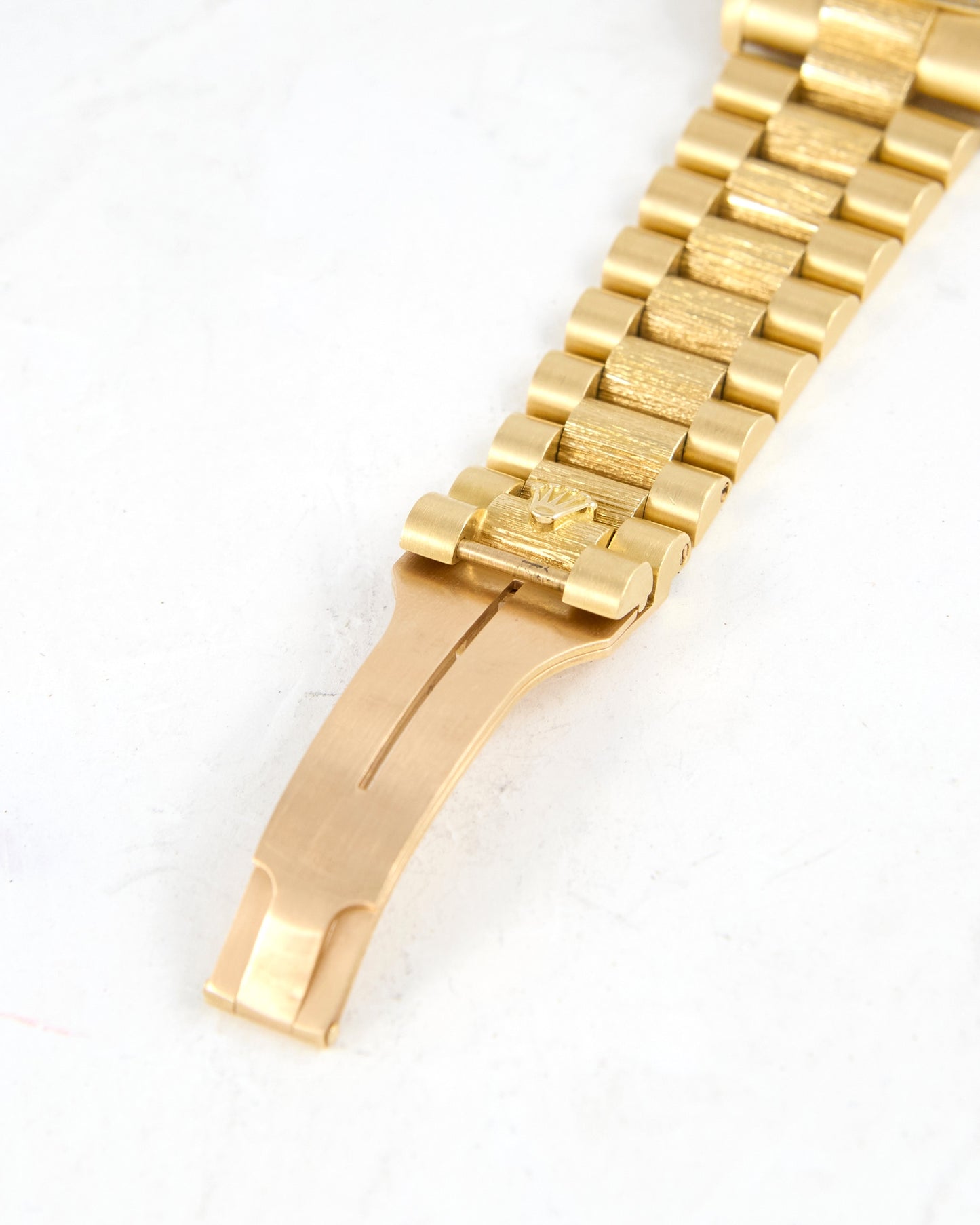 Rolex Day-Date 18248 Bark Finish in Yellow Gold with Presidential Bracelet