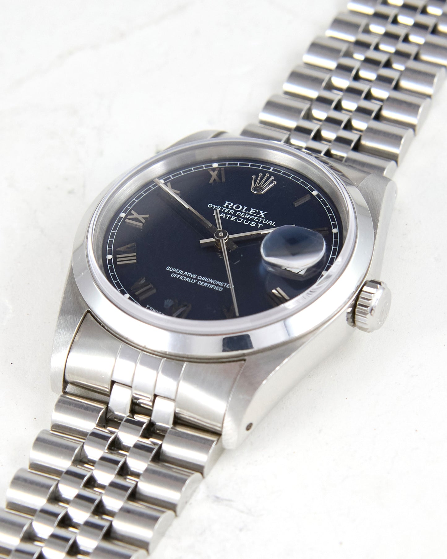 Rolex Datejust Matte Blue Dial with Smooth Bezel on Jubilee Bracelet