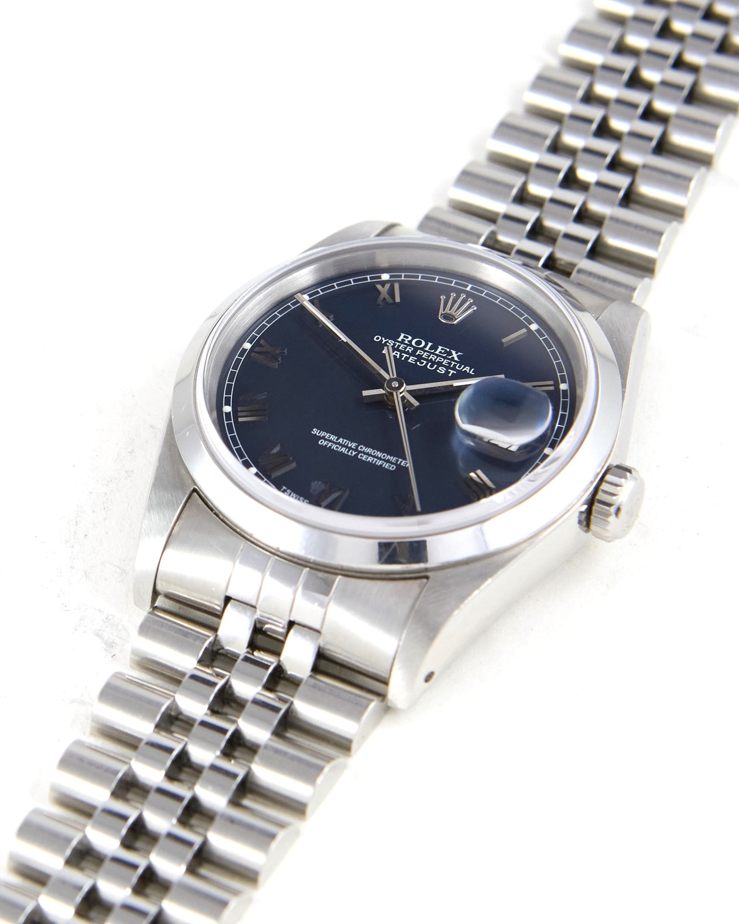 Rolex Datejust Matte Blue Dial with Smooth Bezel on Jubilee Bracelet