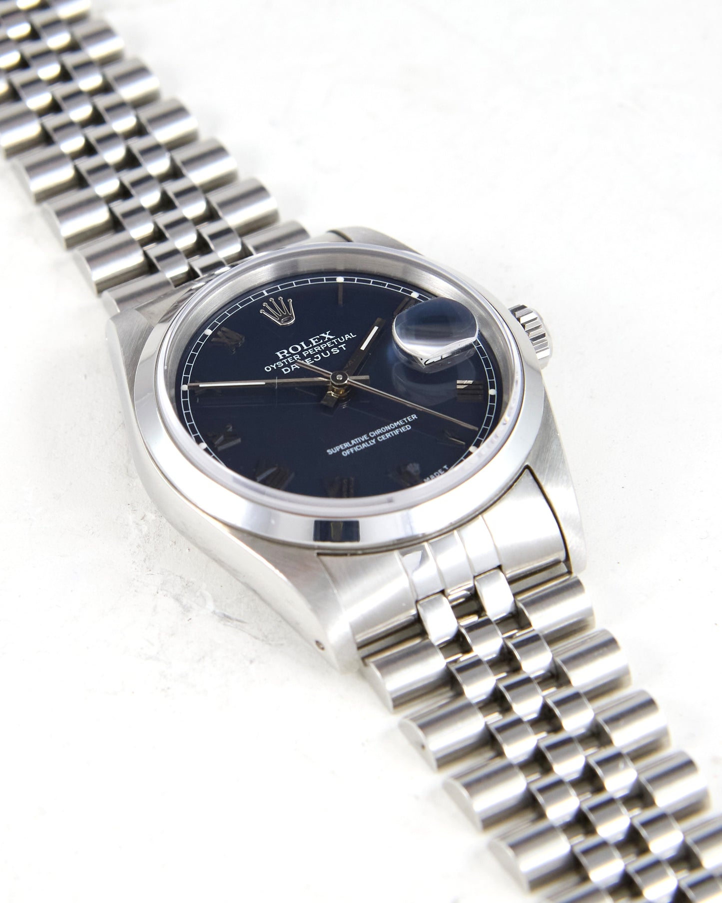 Rolex Datejust Matte Blue Dial with Smooth Bezel on Jubilee Bracelet