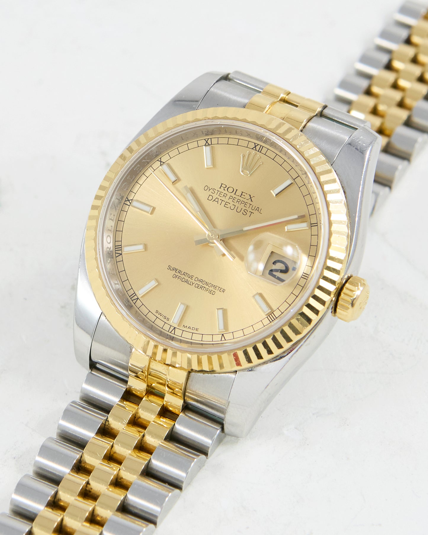 ROLEX DATEJUST IN STEEL & GOLD WITH HIDDEN CLASP JUBILEE BRACELET