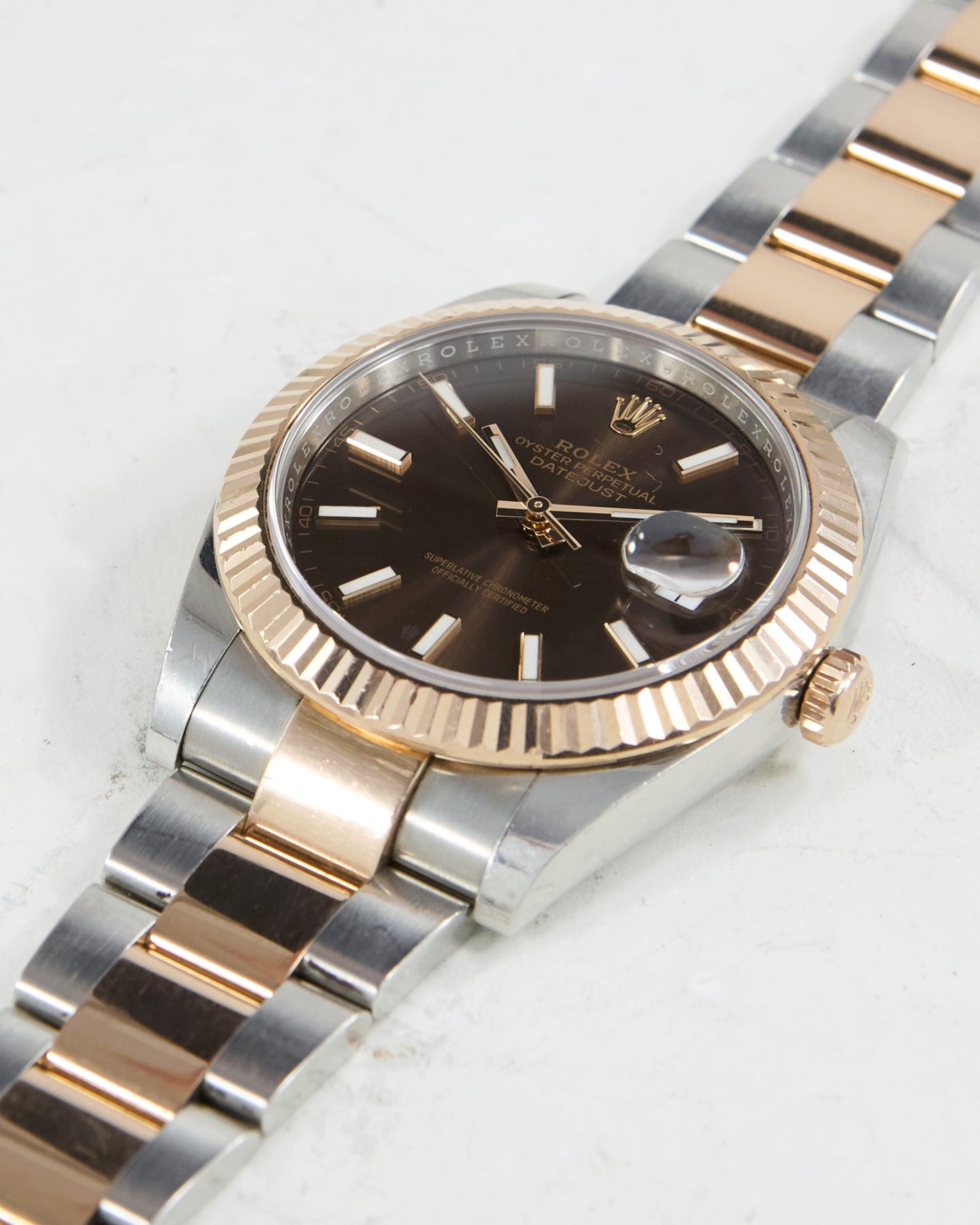 ROLEX DATEJUST 41 CHOCOLATE IN STEEL & ROSE GOLD