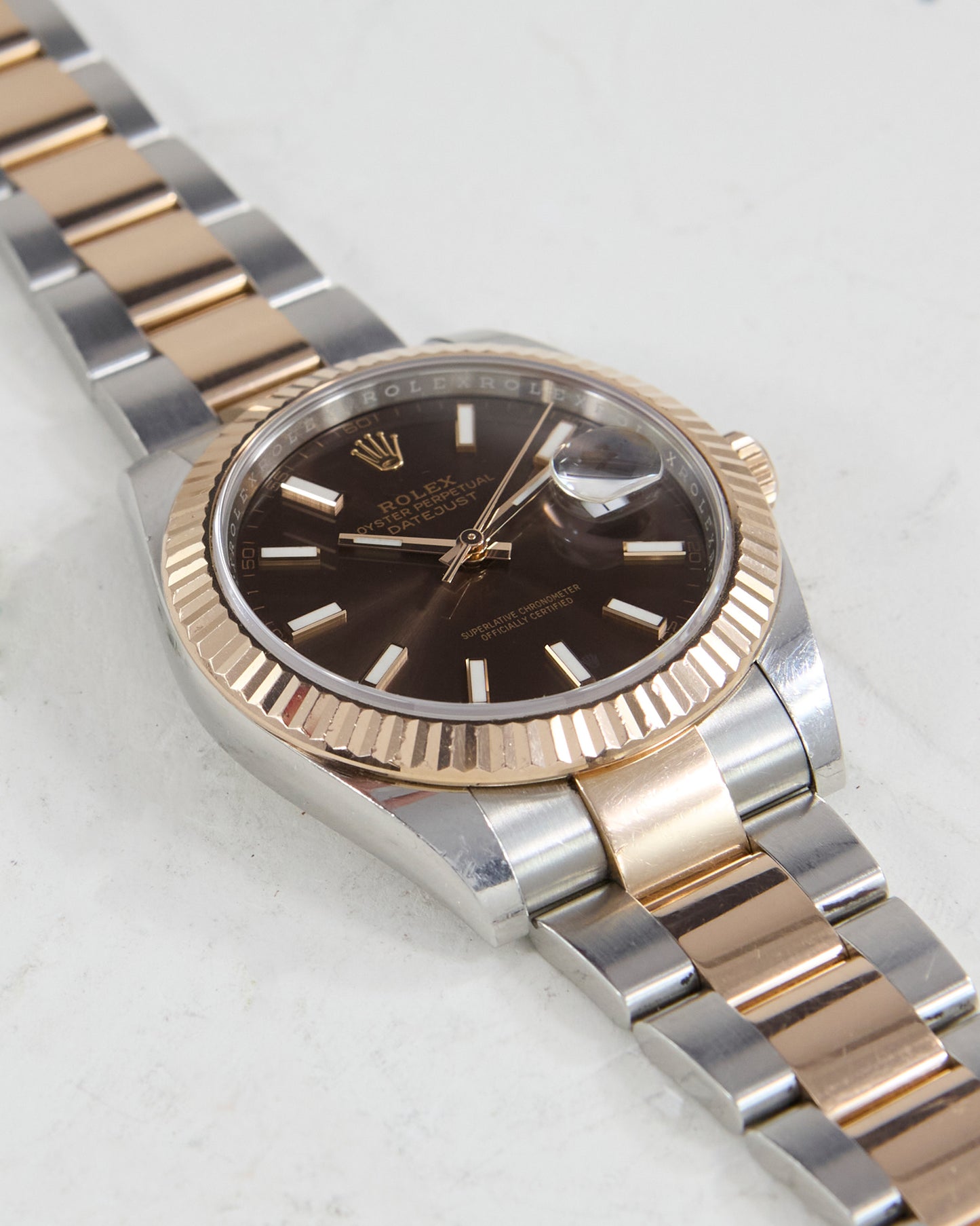 ROLEX DATEJUST 41 CHOCOLATE IN STEEL & ROSE GOLD