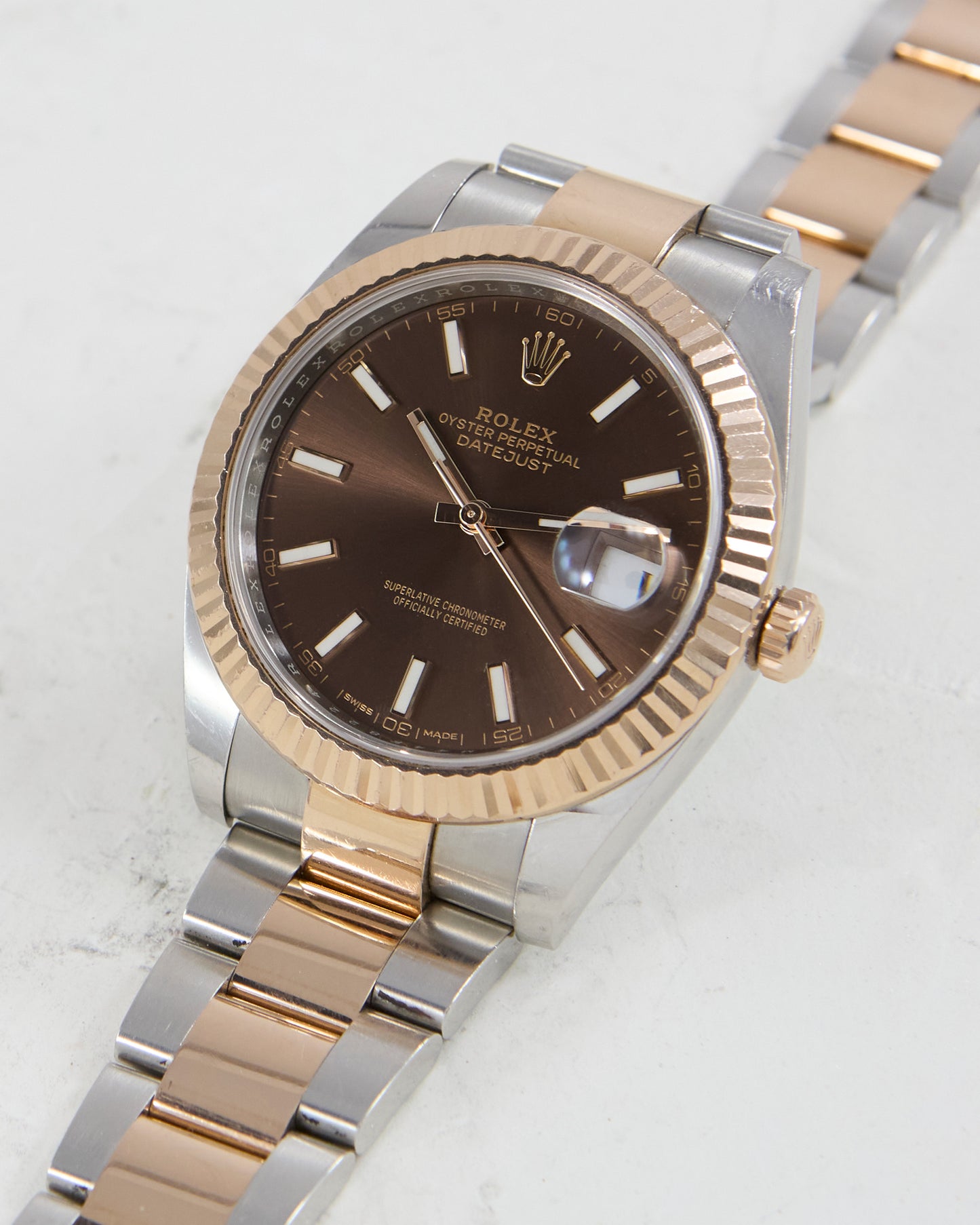 ROLEX DATEJUST 41 CHOCOLATE IN STEEL & ROSE GOLD