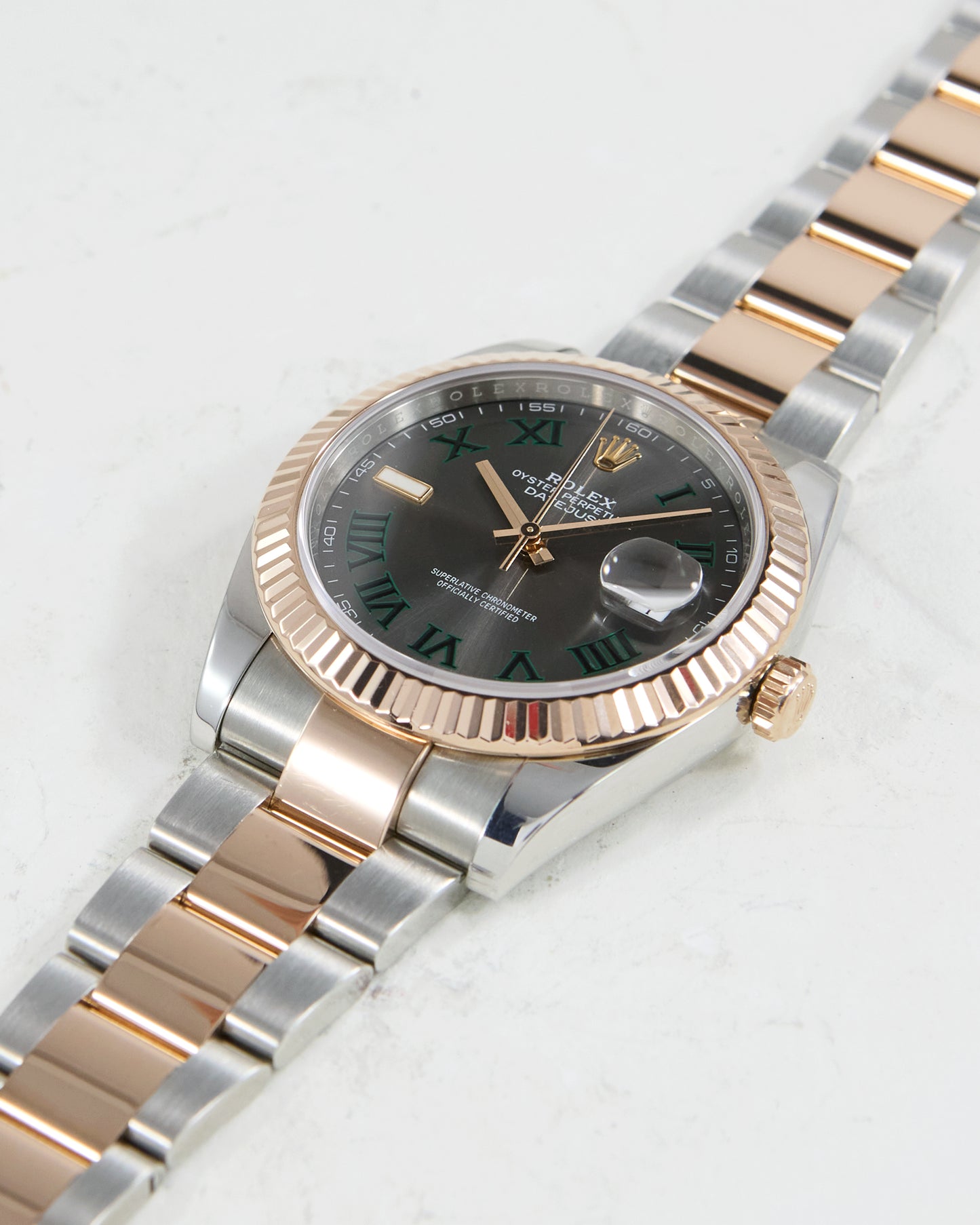 ROLEX DATEJUST 41 WIMBLEDON IN STEEL & ROSE GOLD