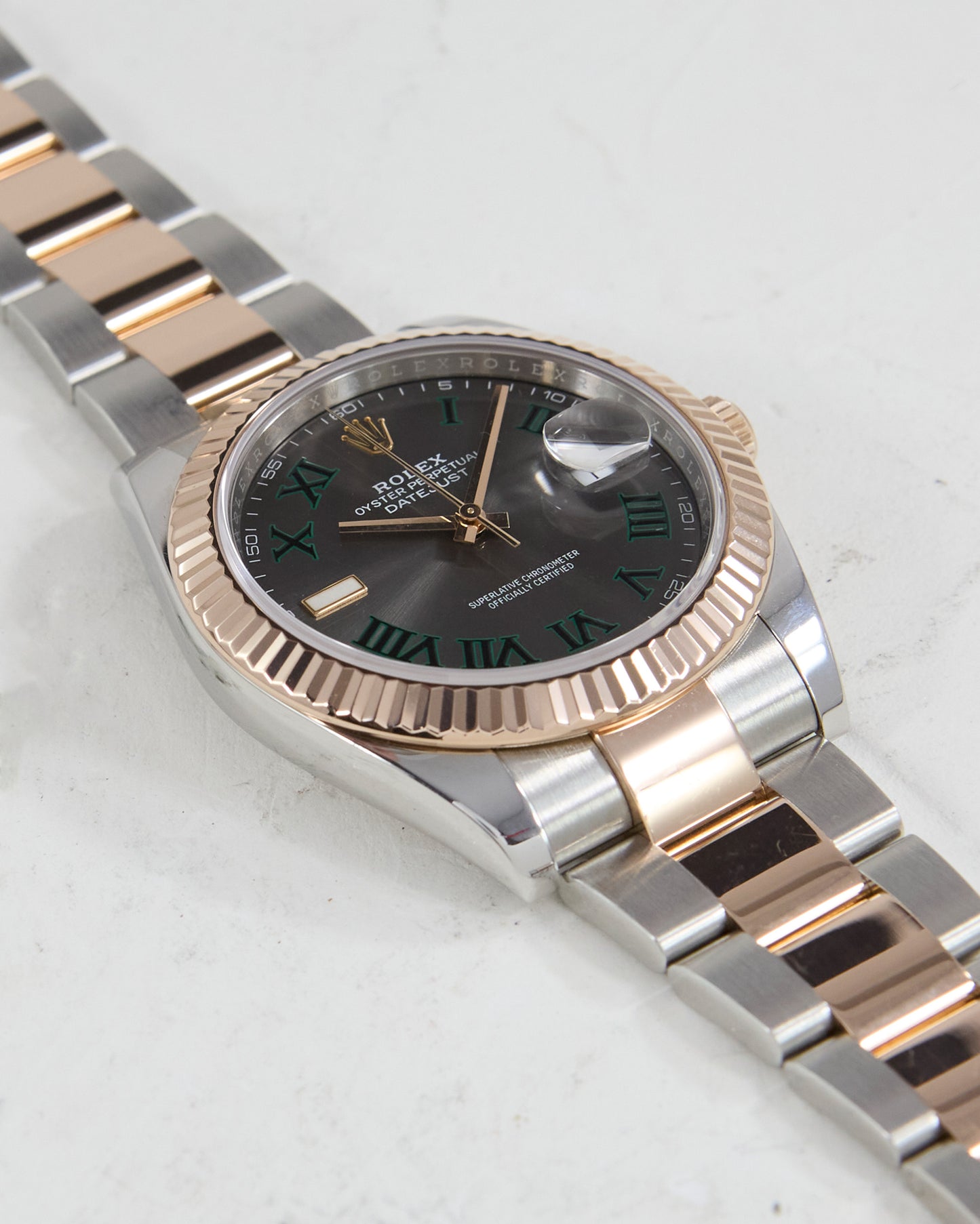 ROLEX DATEJUST 41 WIMBLEDON IN STEEL & ROSE GOLD