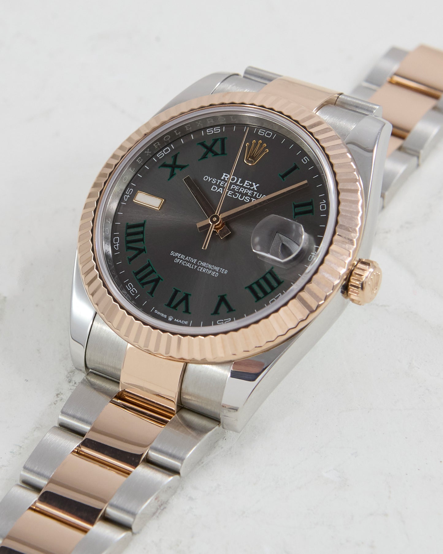 ROLEX DATEJUST 41 WIMBLEDON IN STEEL & ROSE GOLD