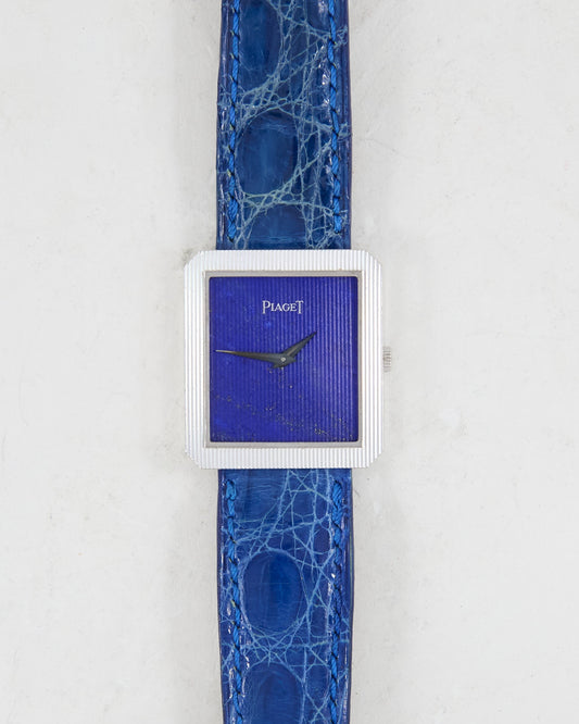 Piaget Protocole Lapis Dial in White Gold Case with Strap and Buckle