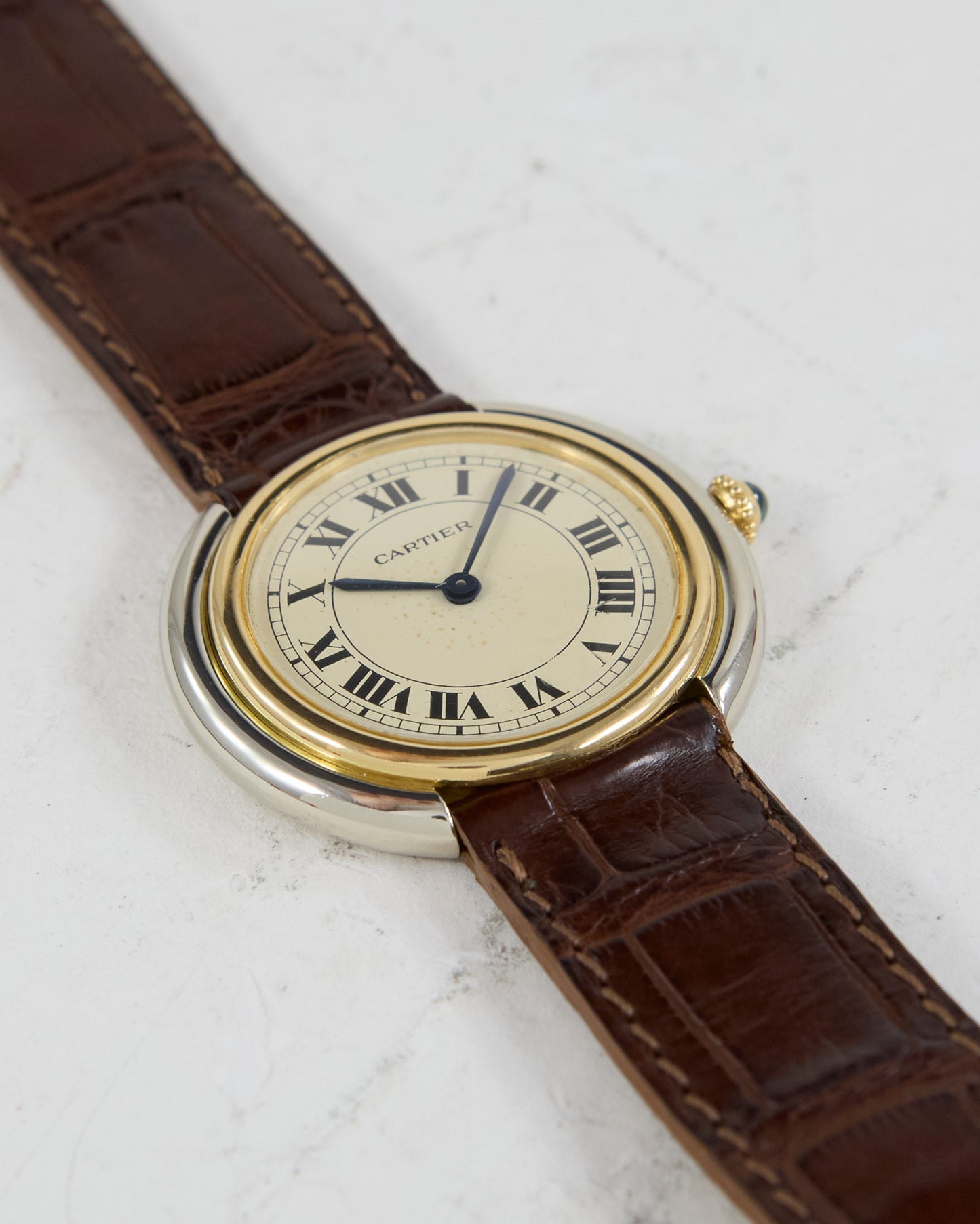 Cartier Vendome Deux Ors in White and Yellow Gold with Deployant Buckle