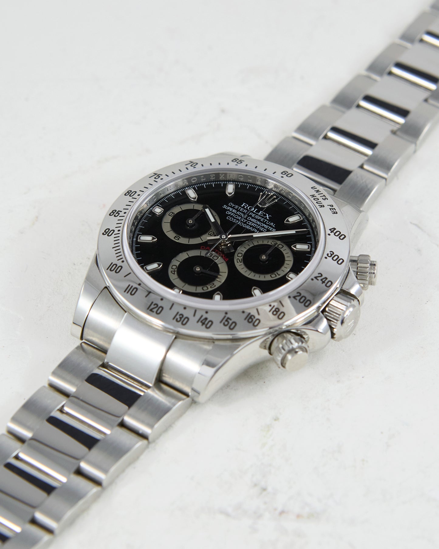 Rolex Daytona Black Dial in Steel on Oyster Bracelet with Box & Papers