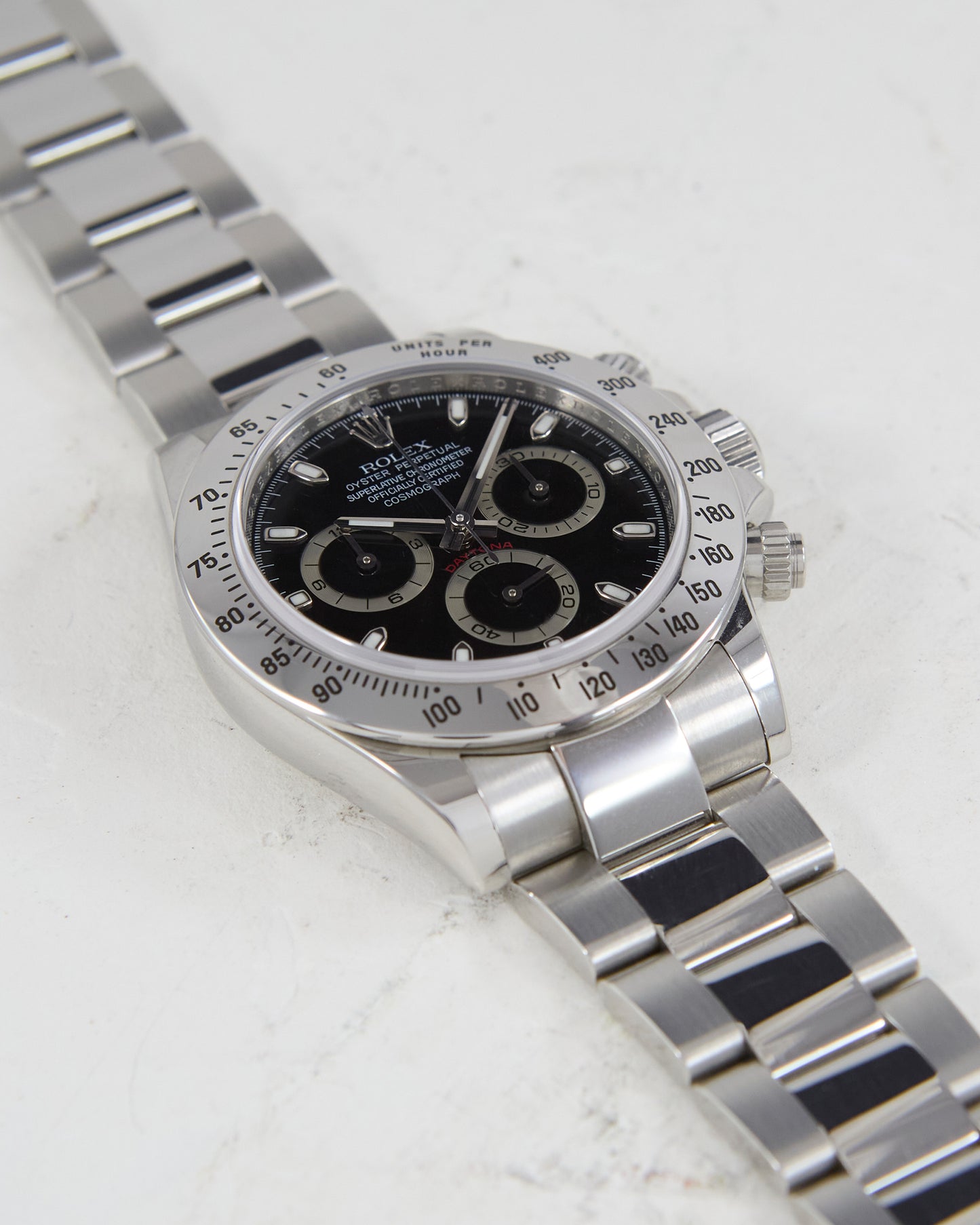 Rolex Daytona Black Dial in Steel on Oyster Bracelet with Box & Papers