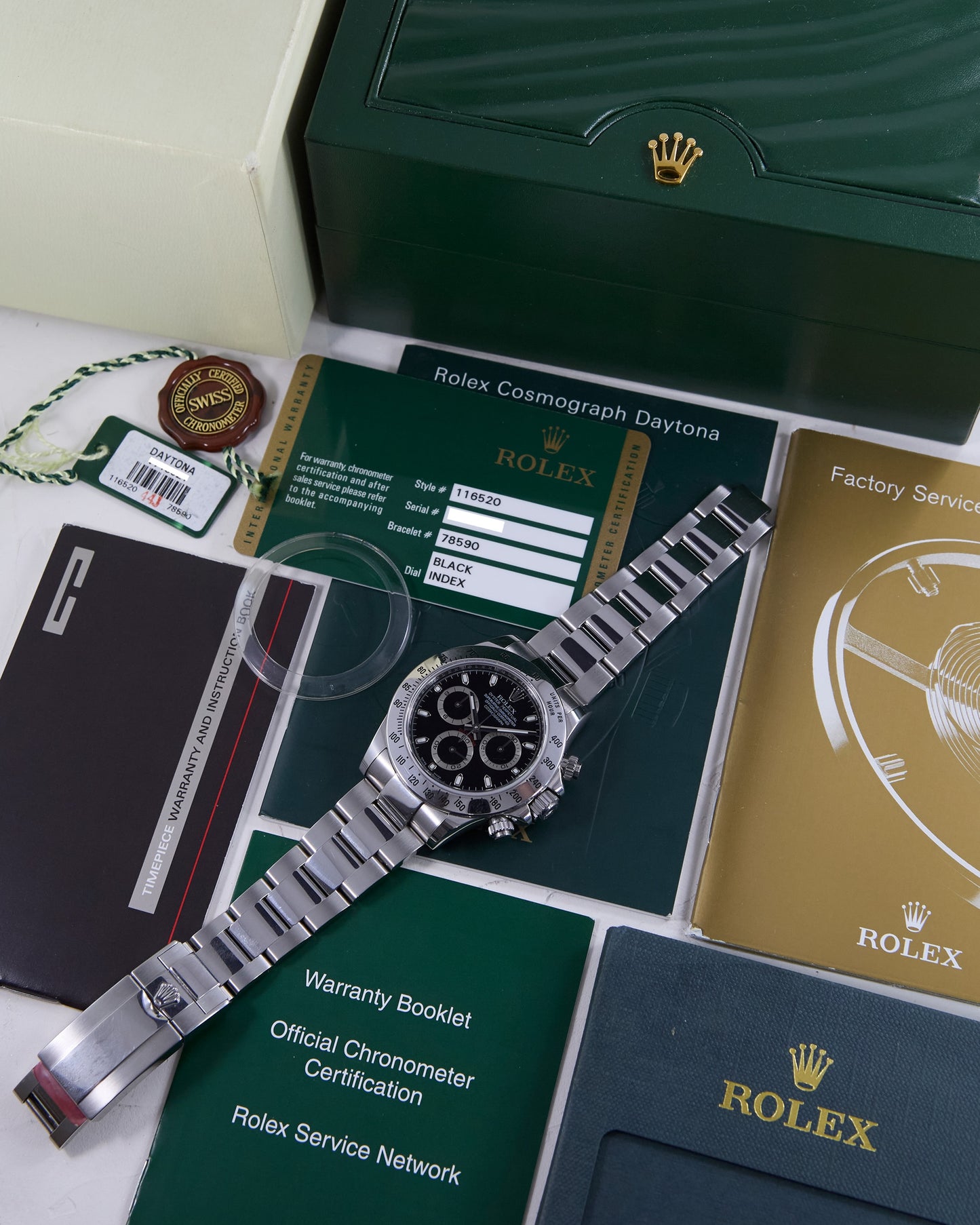 Rolex Daytona Black Dial in Steel on Oyster Bracelet with Box & Papers