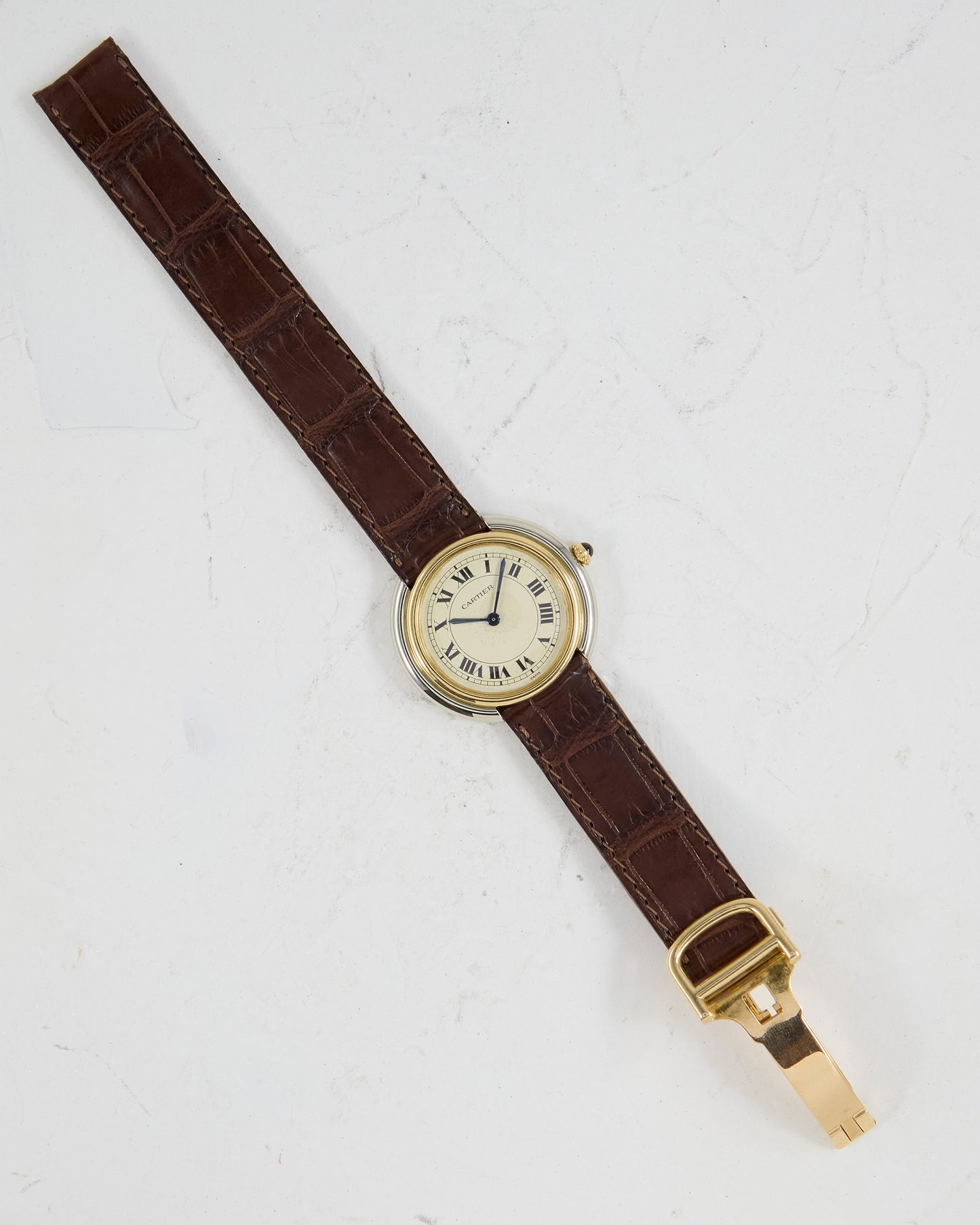 Cartier Vendome Deux Ors in White and Yellow Gold with Deployant Buckle