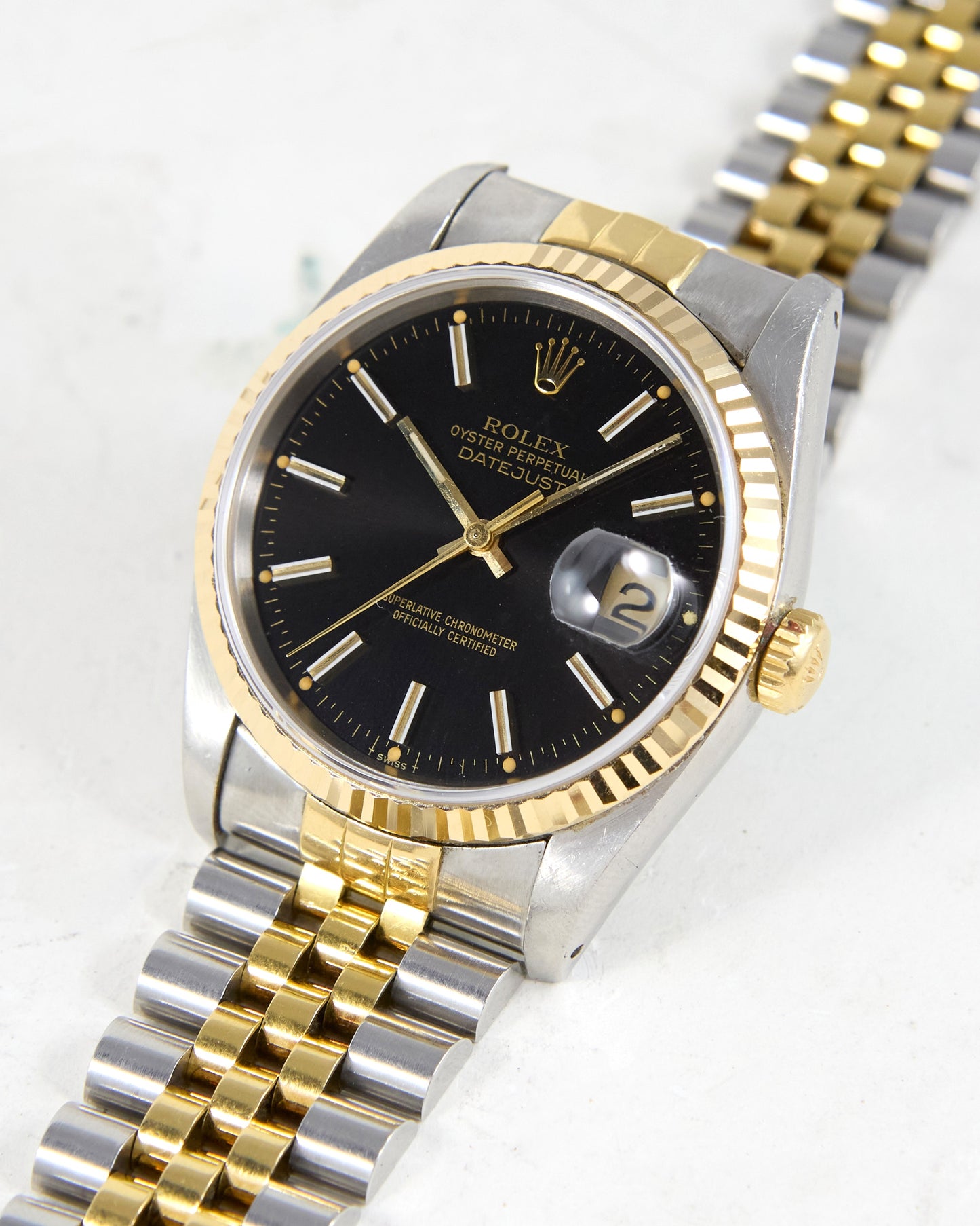 Rolex Datejust 16233 Black Dial with Service Papers