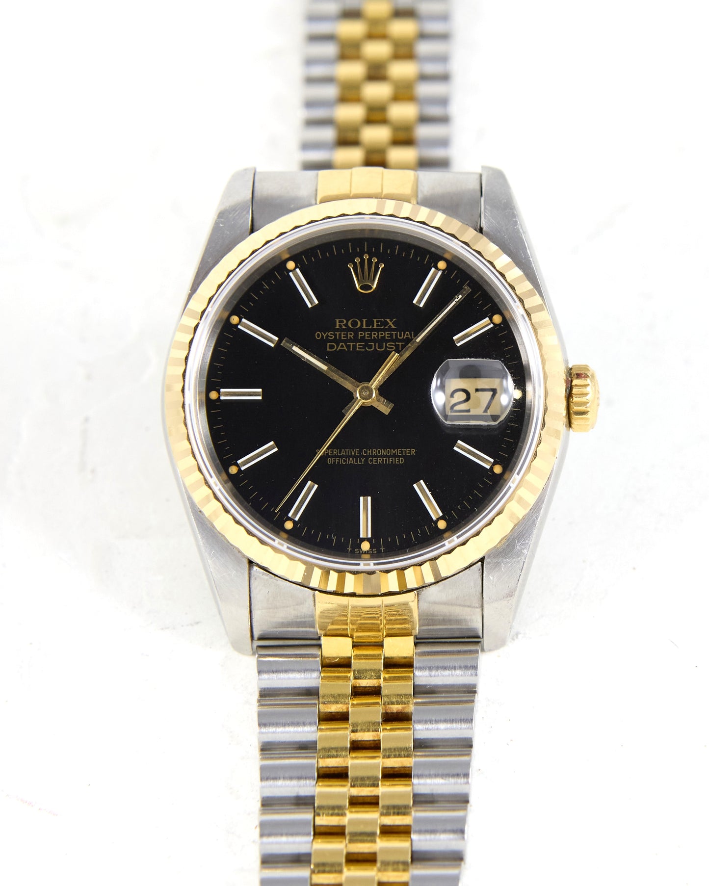 Rolex Datejust 16233 Black Dial with Service Papers