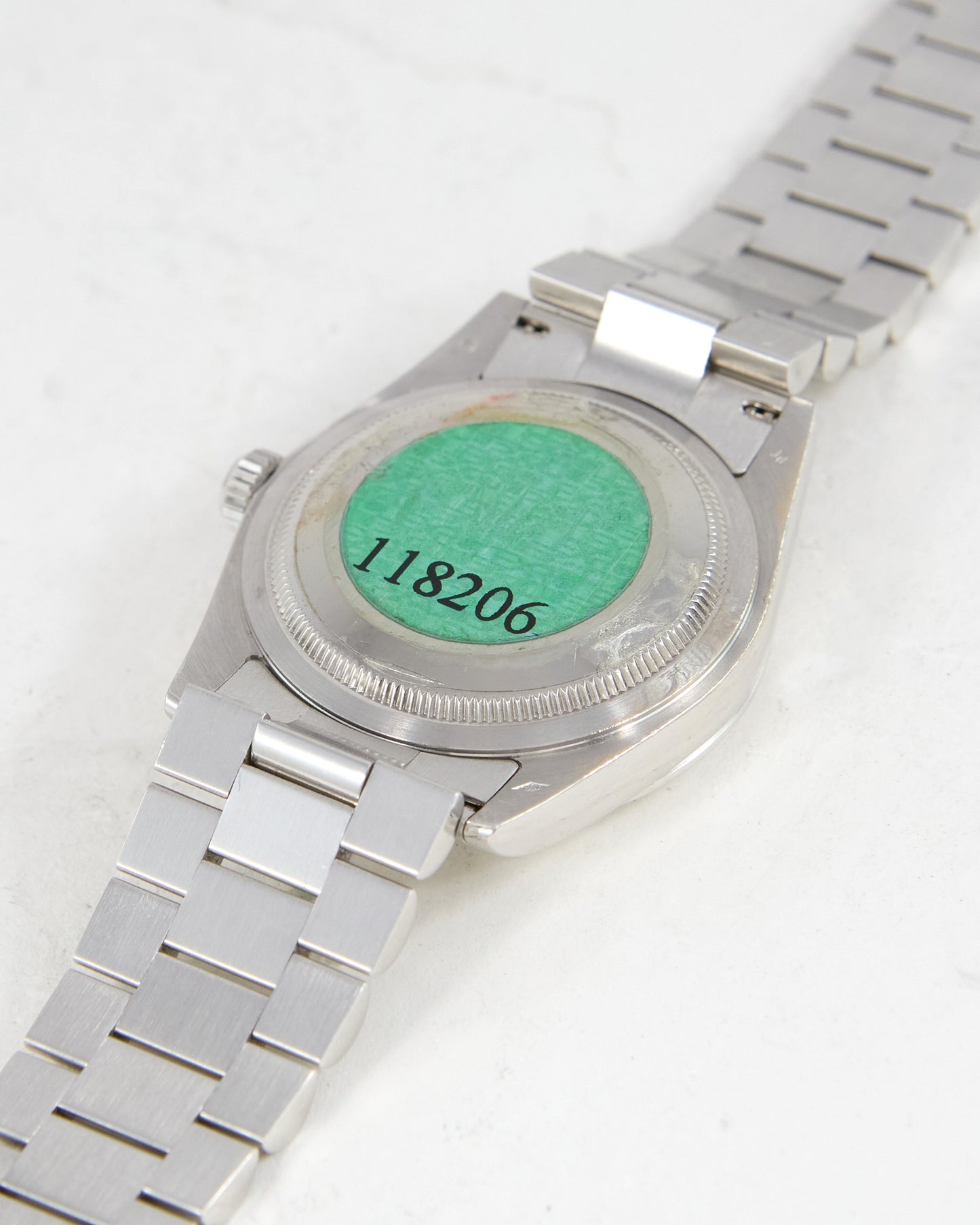 Rolex Day-Date 118206 Smooth Bezel Silver Dial in Full Platinum on President Bracelet