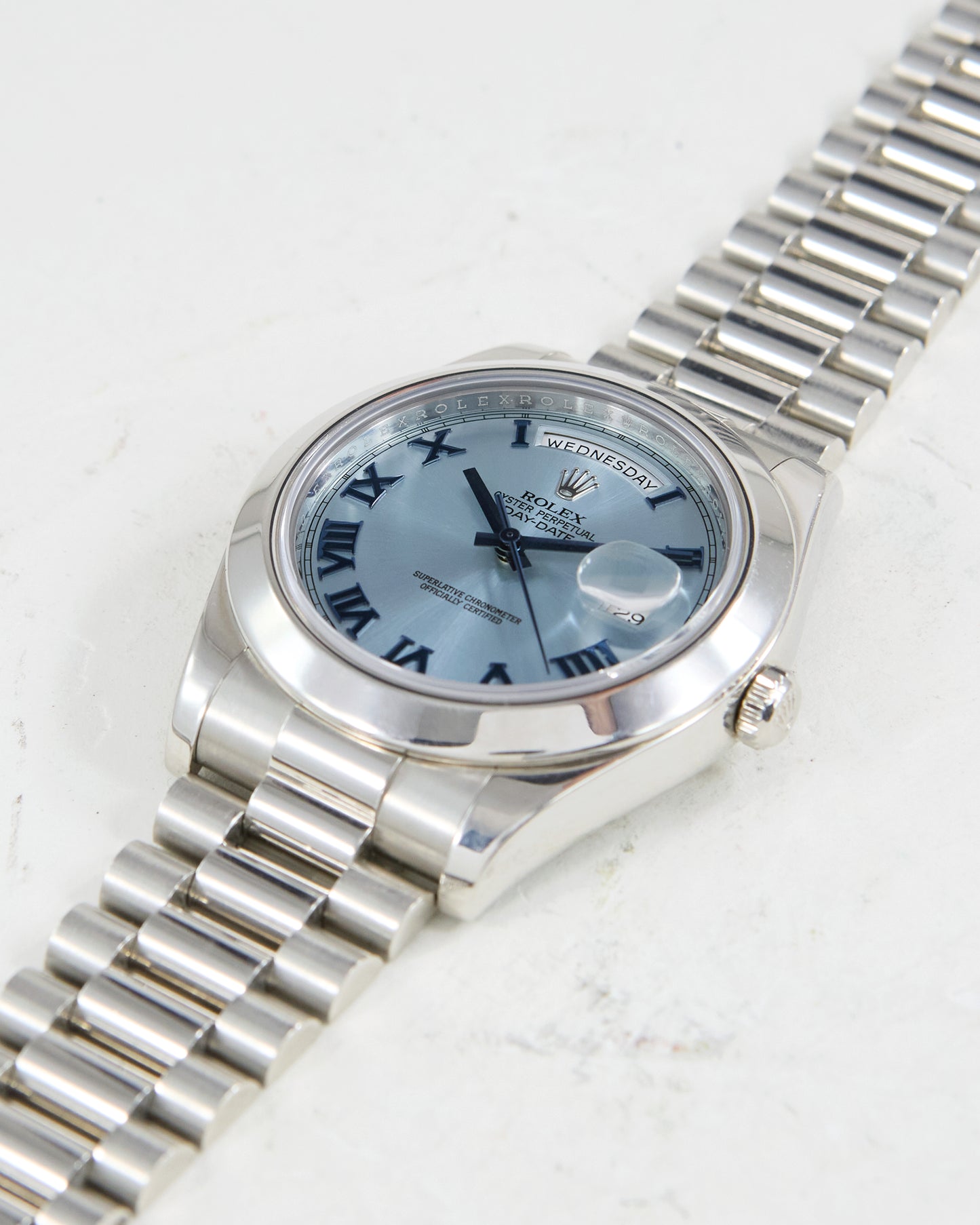 ROLEX DAY-DATE 41 ICE BLUE IN PLATINUM