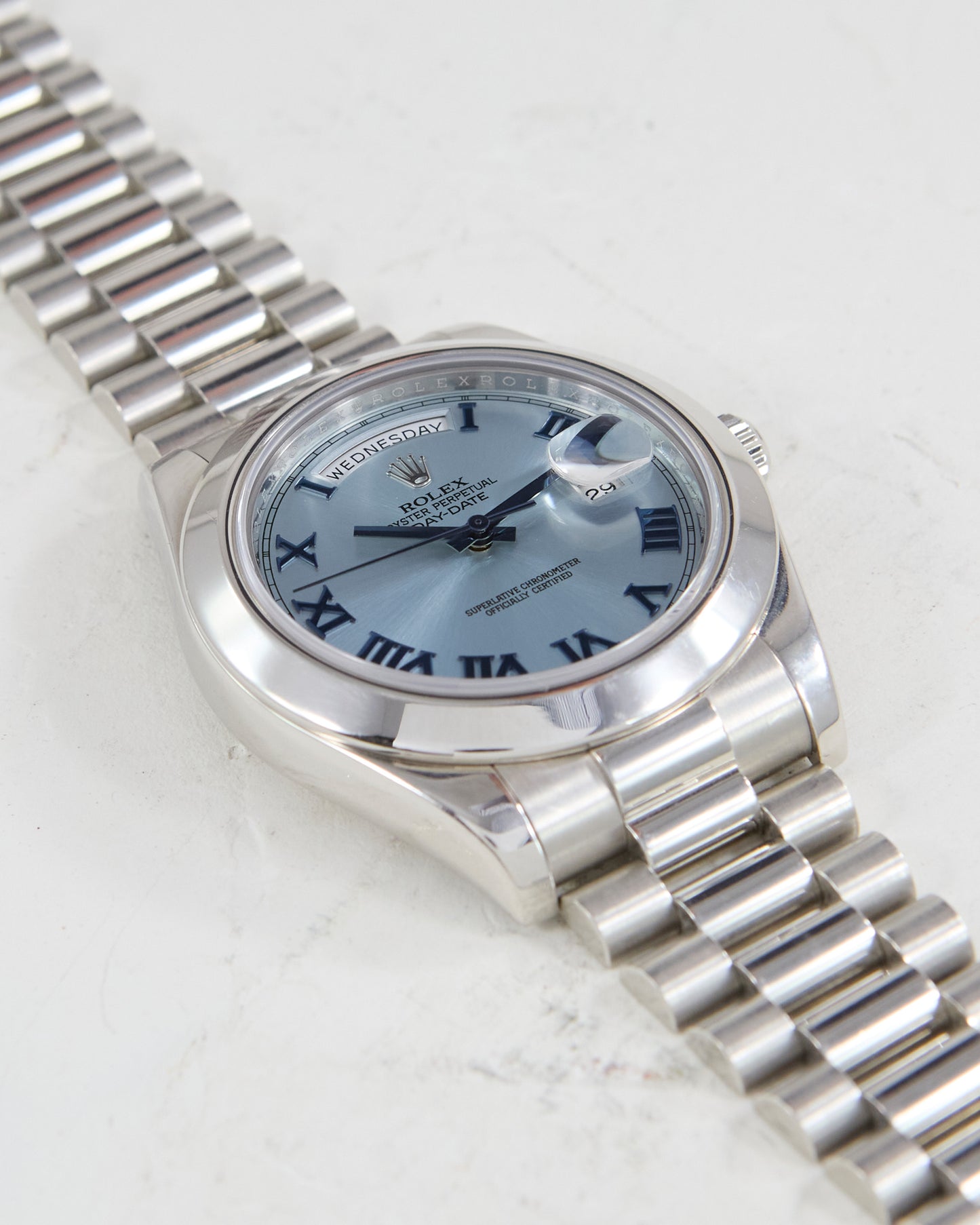 ROLEX DAY-DATE 41 ICE BLUE IN PLATINUM
