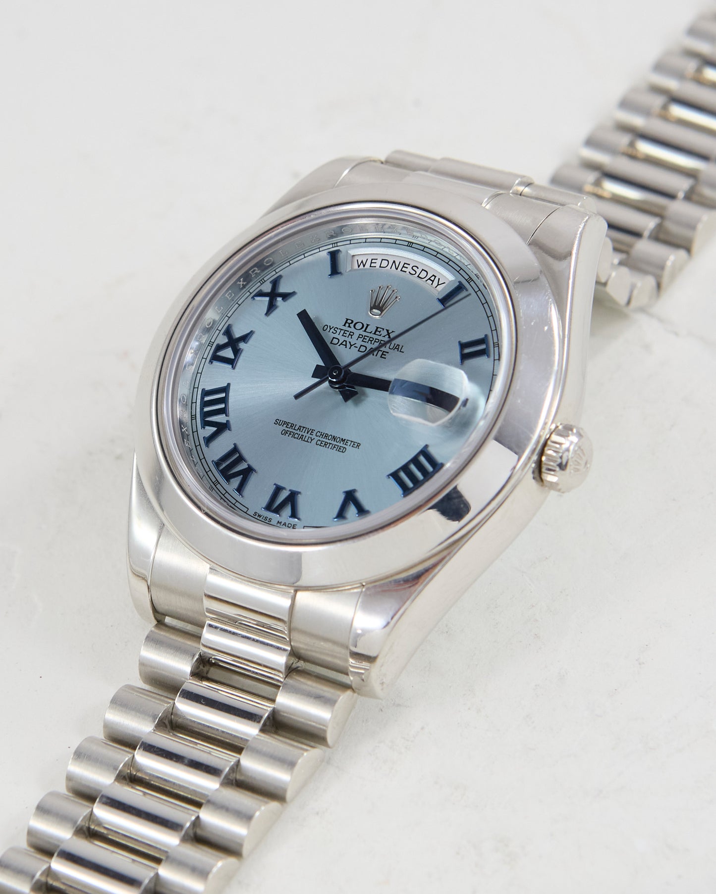 ROLEX DAY-DATE 41 ICE BLUE IN PLATINUM