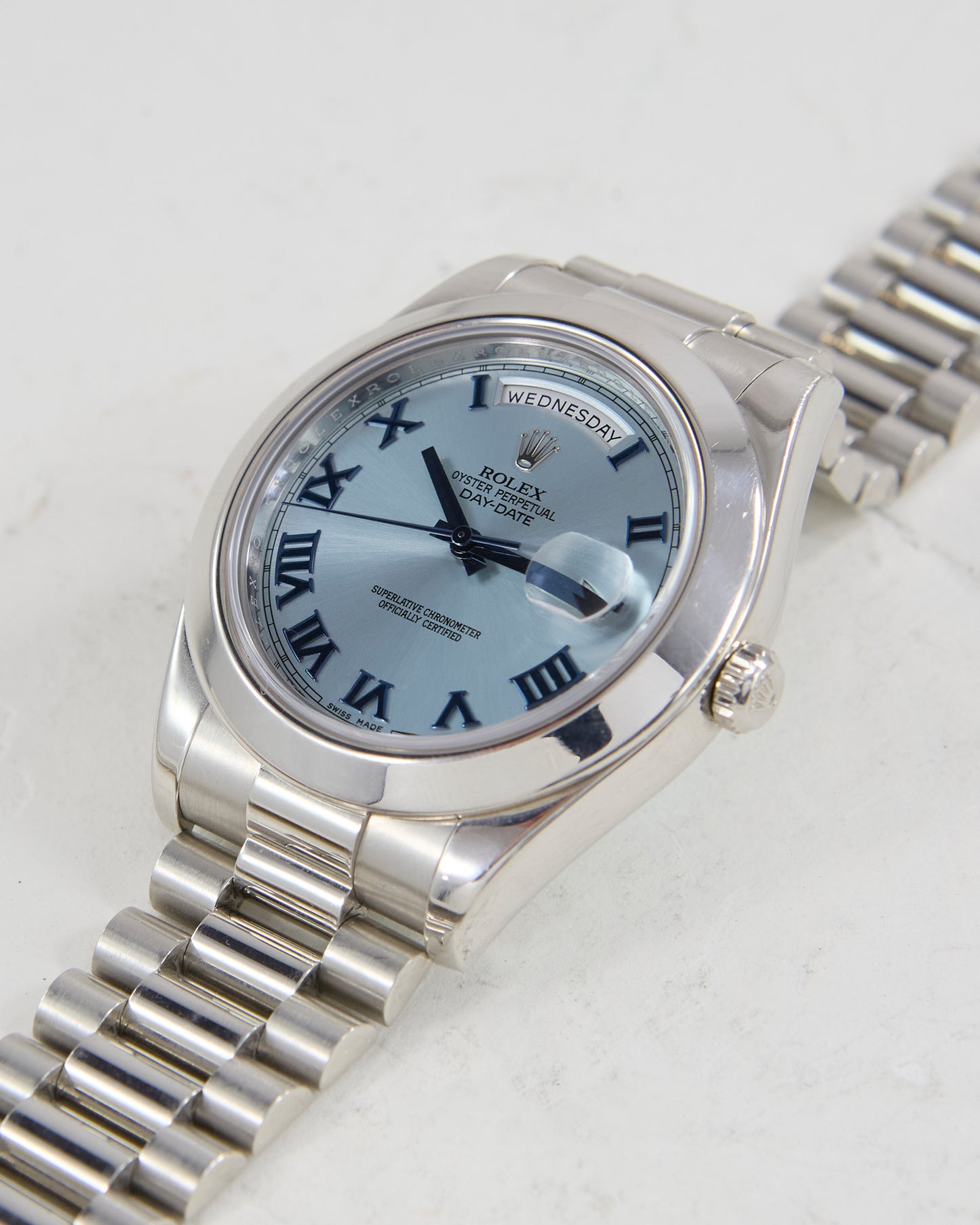 ROLEX DAY-DATE 41 ICE BLUE IN PLATINUM