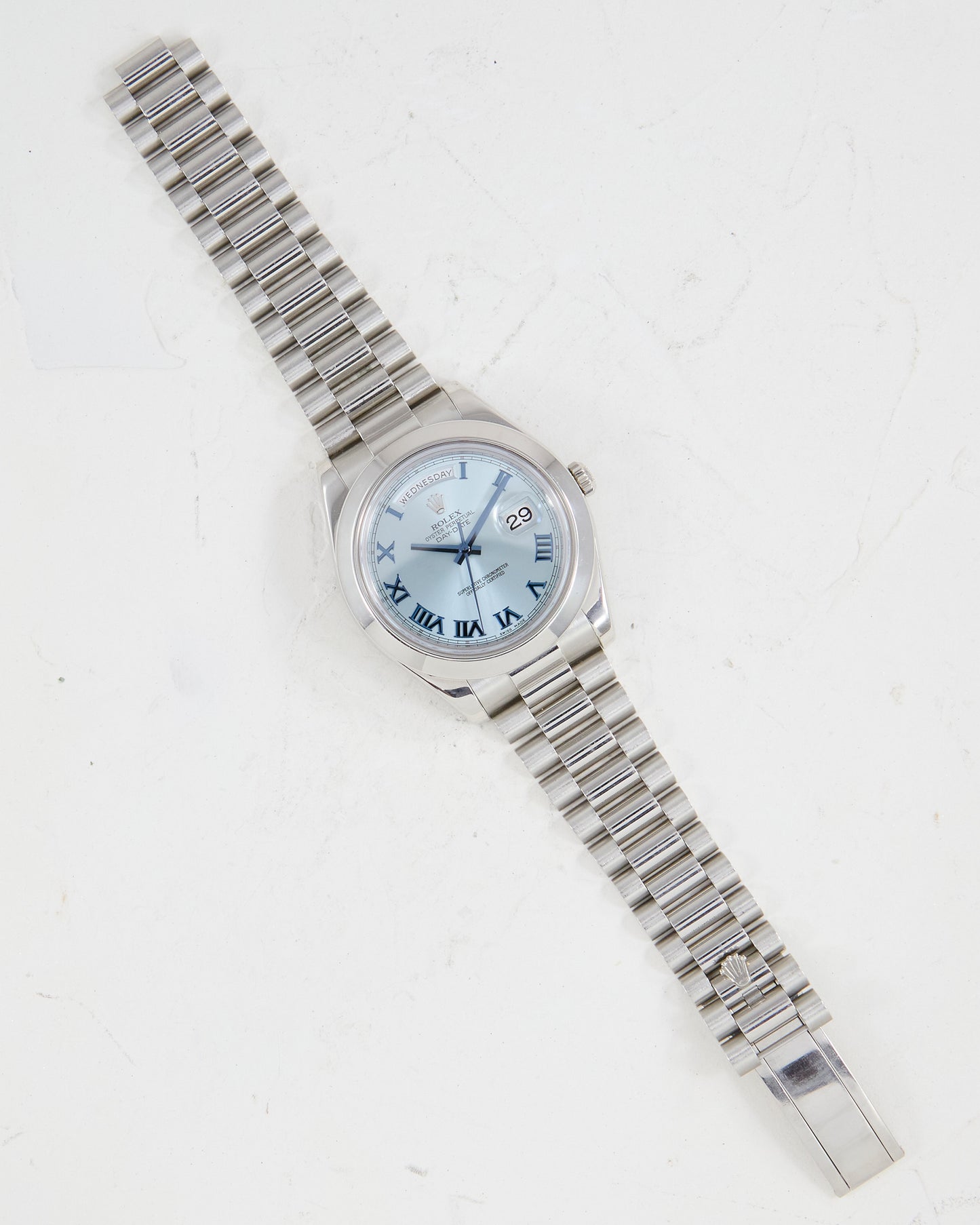 ROLEX DAY-DATE 41 ICE BLUE IN PLATINUM