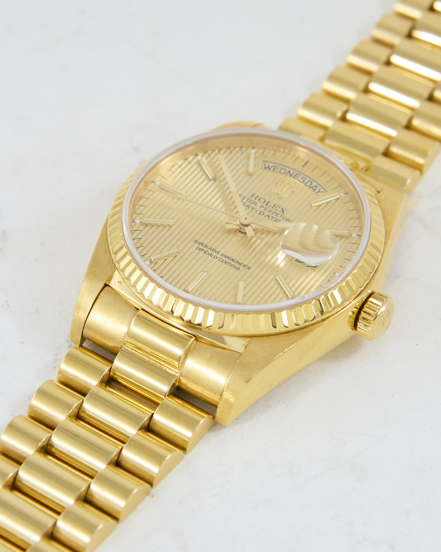 ROLEX DAY-DATE TAPESTRY DIAL YELLOW GOLD ON PRESIDENTIAL BRACELET