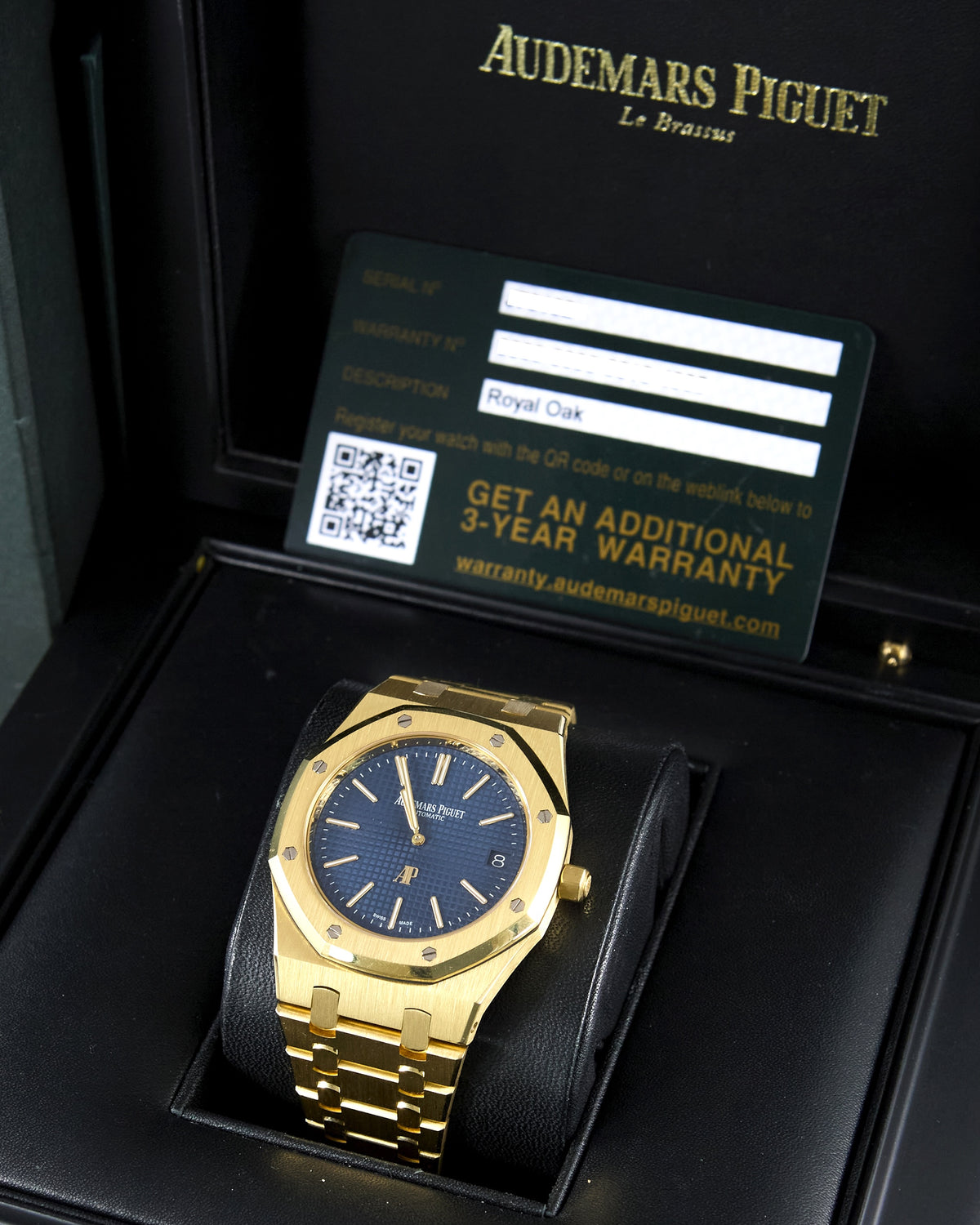 Audemars Piguet Royal Oak Jumbo "Extra Thin" 15202BA Blue Dial with Box & Papers
