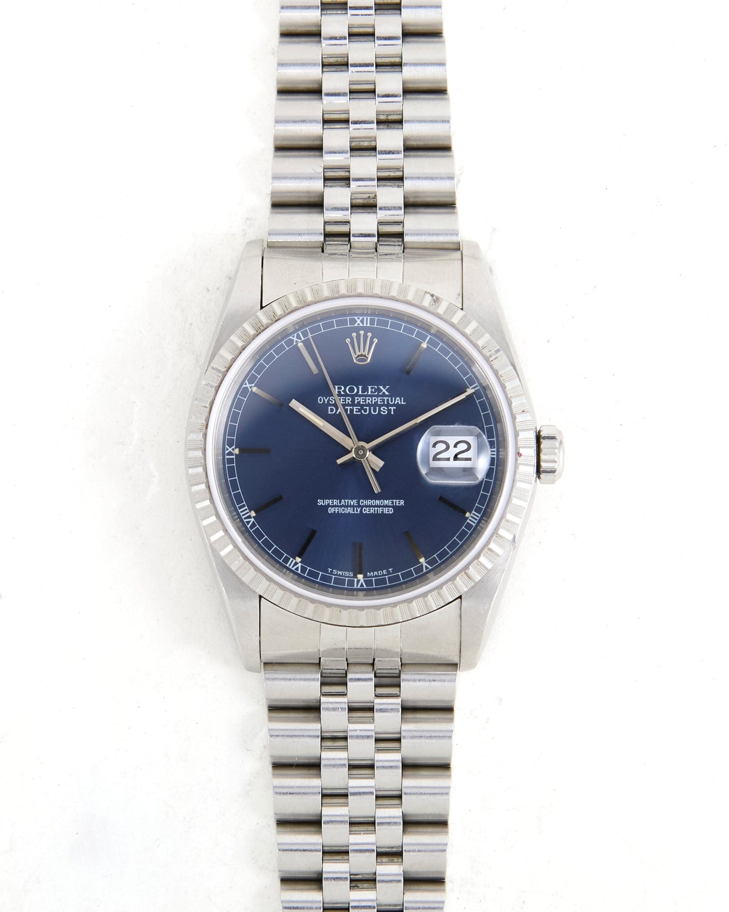 Rolex Datejust 16220 Blue Dial on Jubilee Bracelet