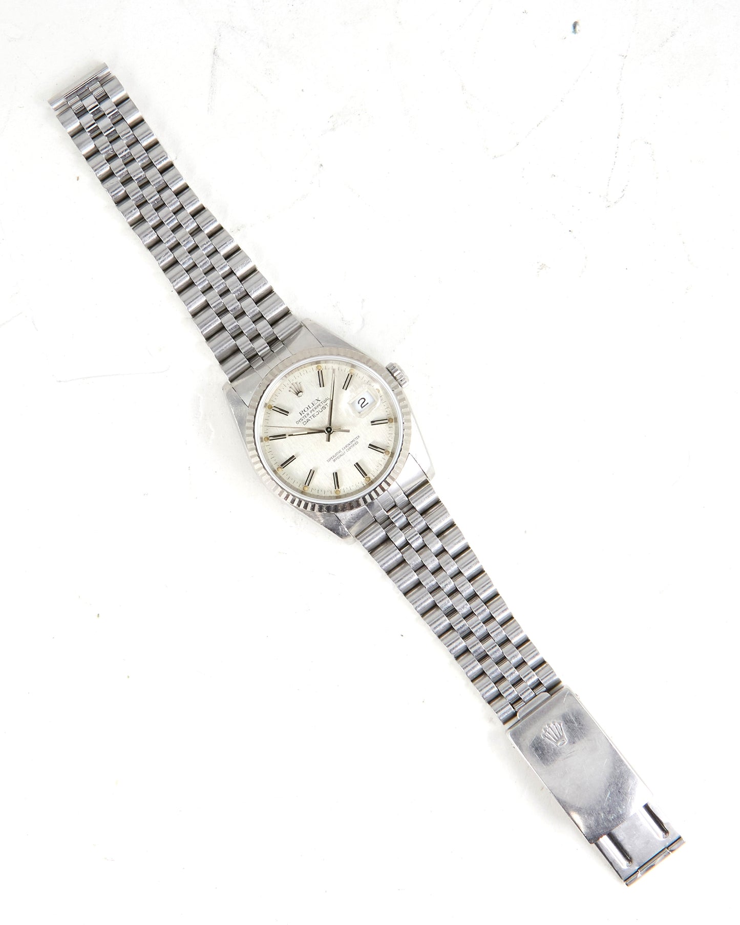 Rolex Datejust Silver Linen Dial on Jubilee Bracelet