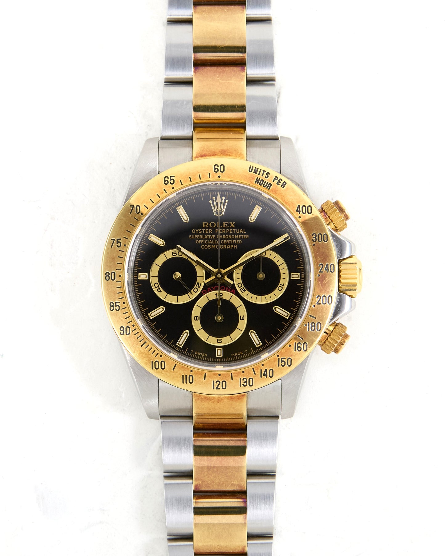 Rolex Daytona Zenith Steel and Gold Unpolished with Box & Papers