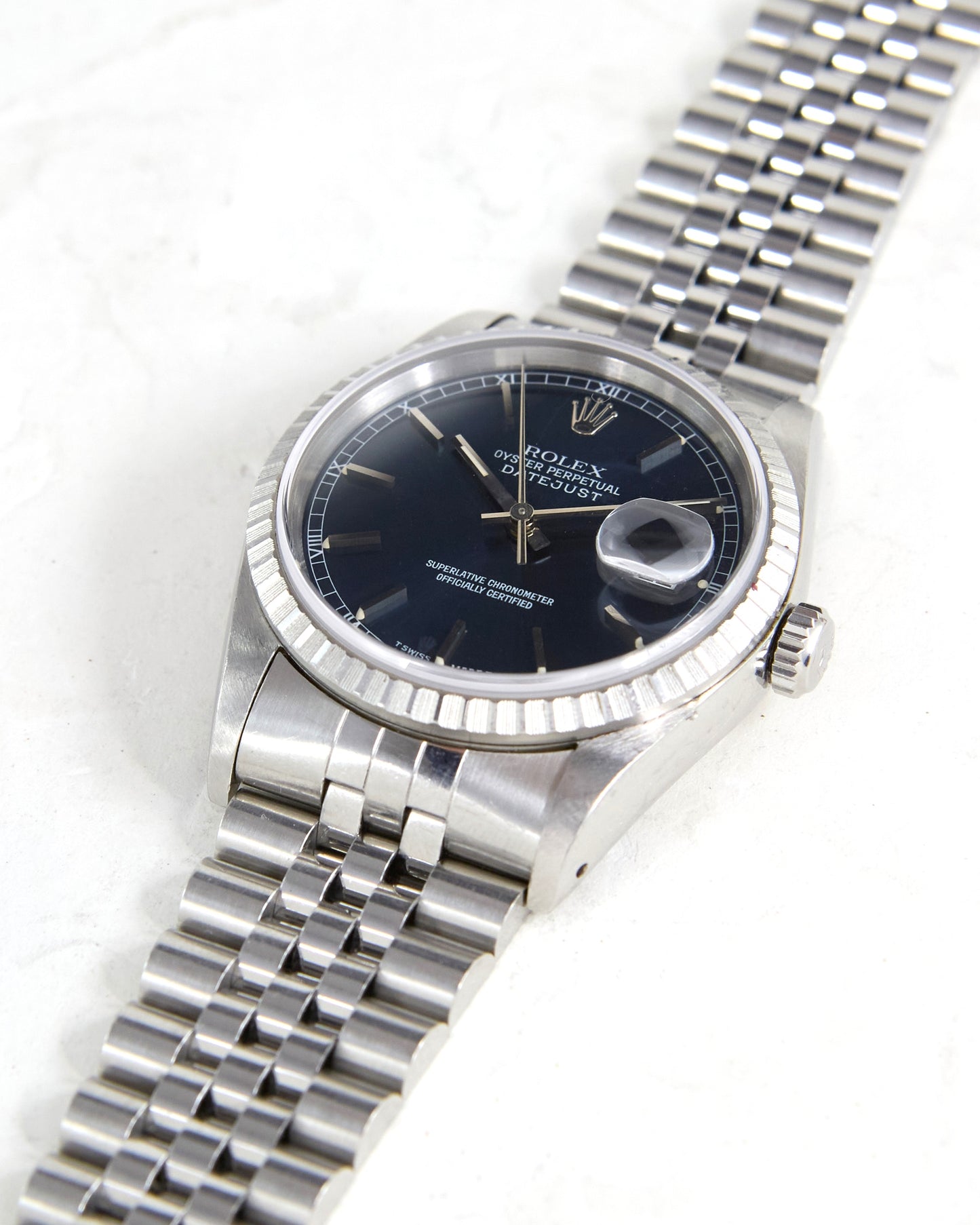 Rolex Datejust 16220 Blue Dial on Jubilee Bracelet