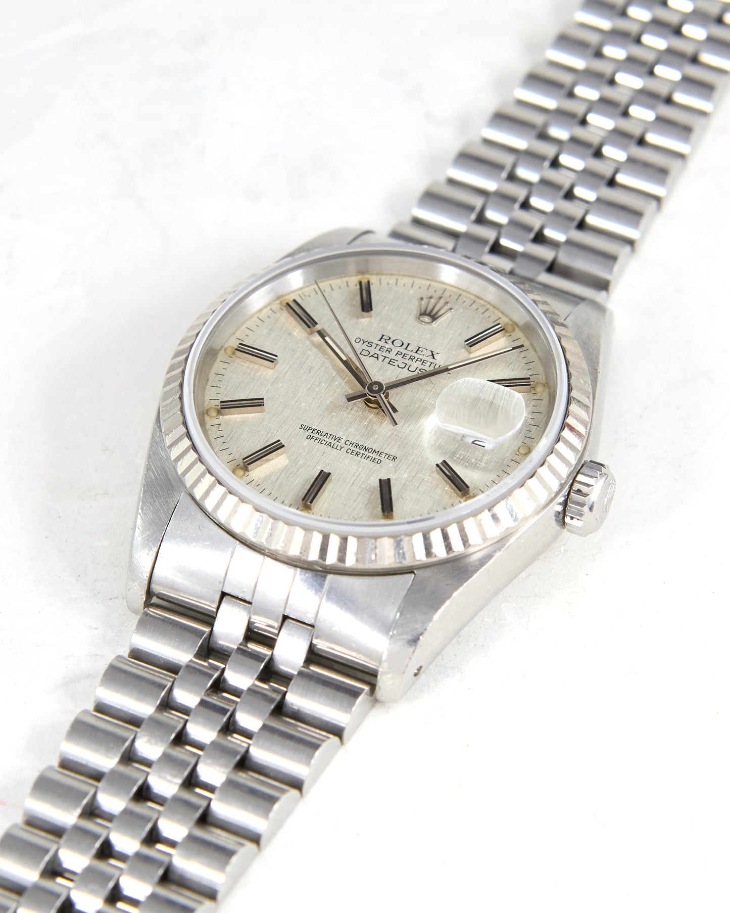 Rolex Datejust Silver Linen Dial on Jubilee Bracelet