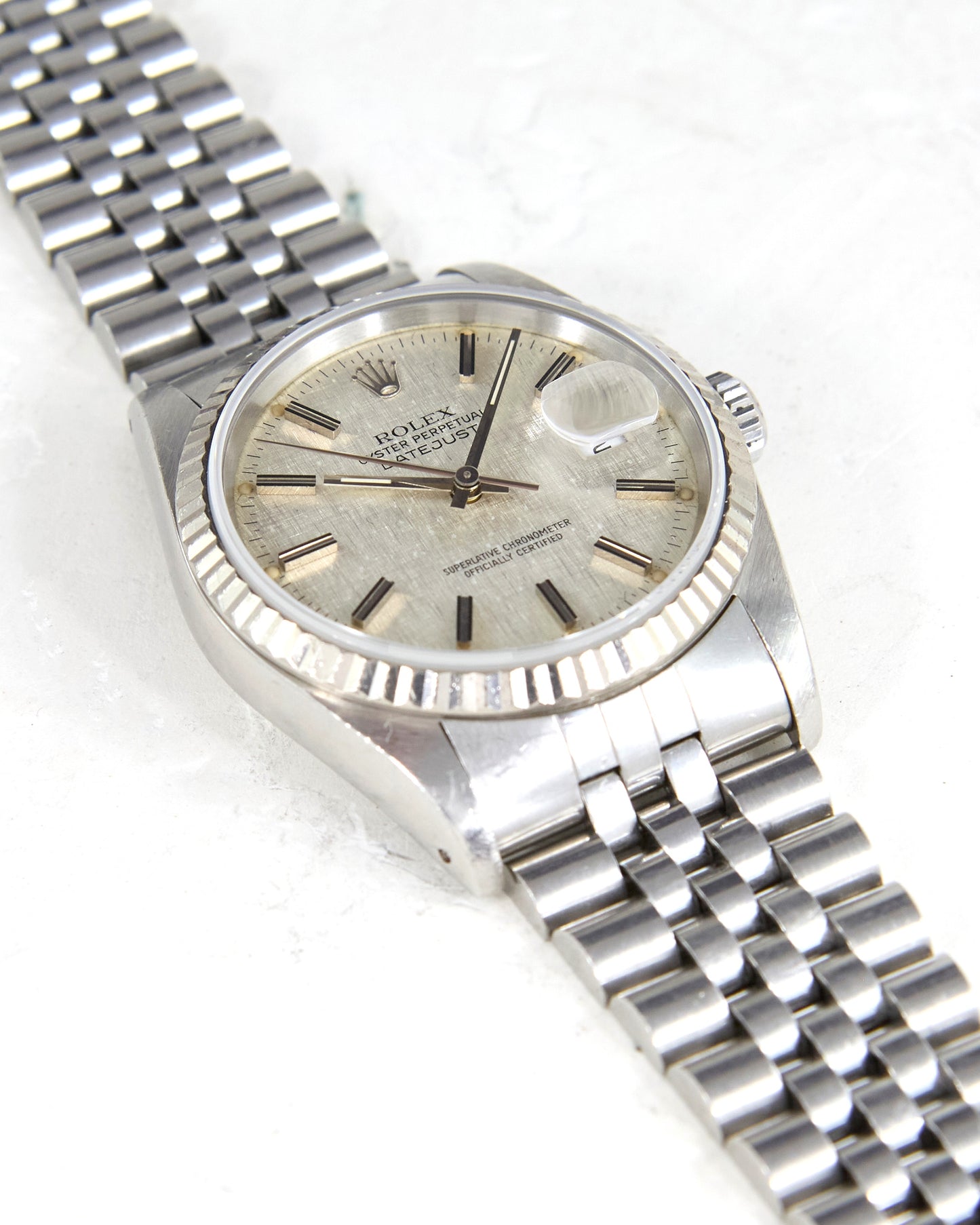 Rolex Datejust Silver Linen Dial on Jubilee Bracelet