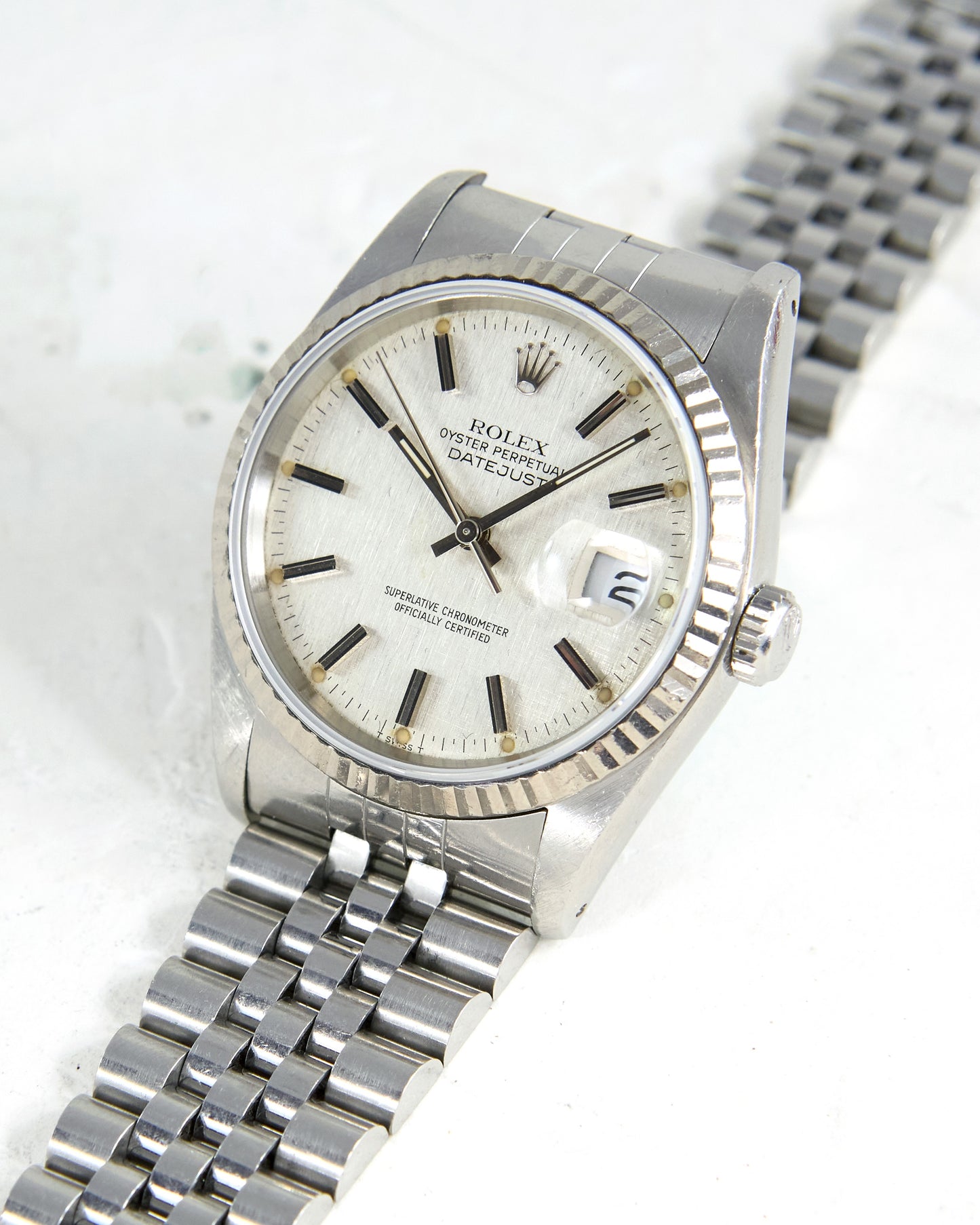 Rolex Datejust Silver Linen Dial on Jubilee Bracelet