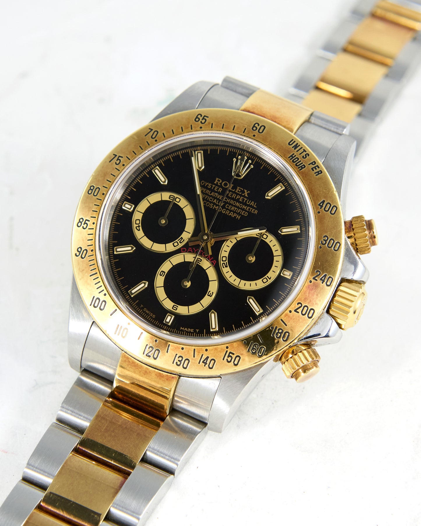 Rolex Daytona Zenith Steel and Gold Unpolished with Box & Papers