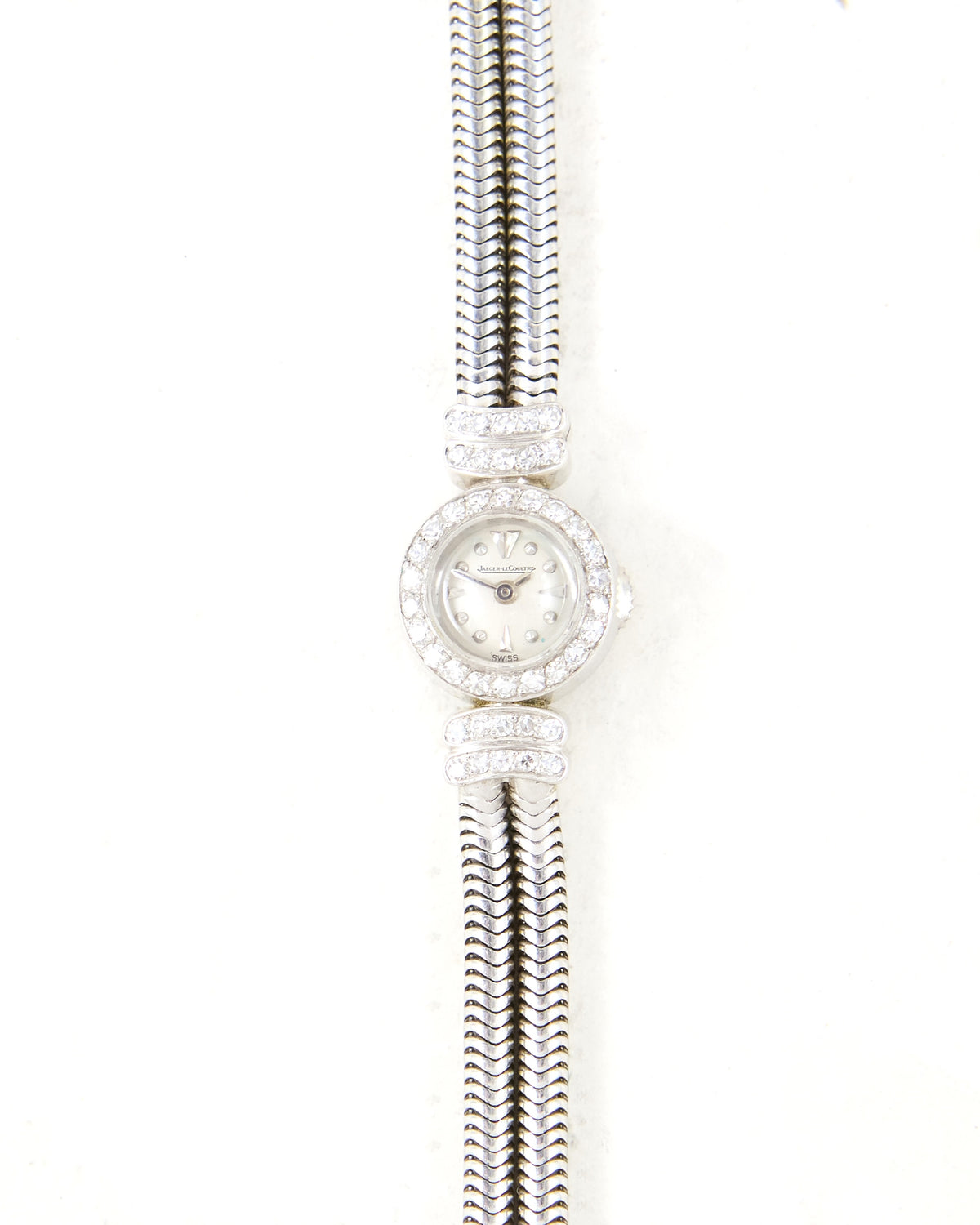 Jaeger-LeCoultre Cocktail Watch Mechanical in White Gold Case with Diamonds