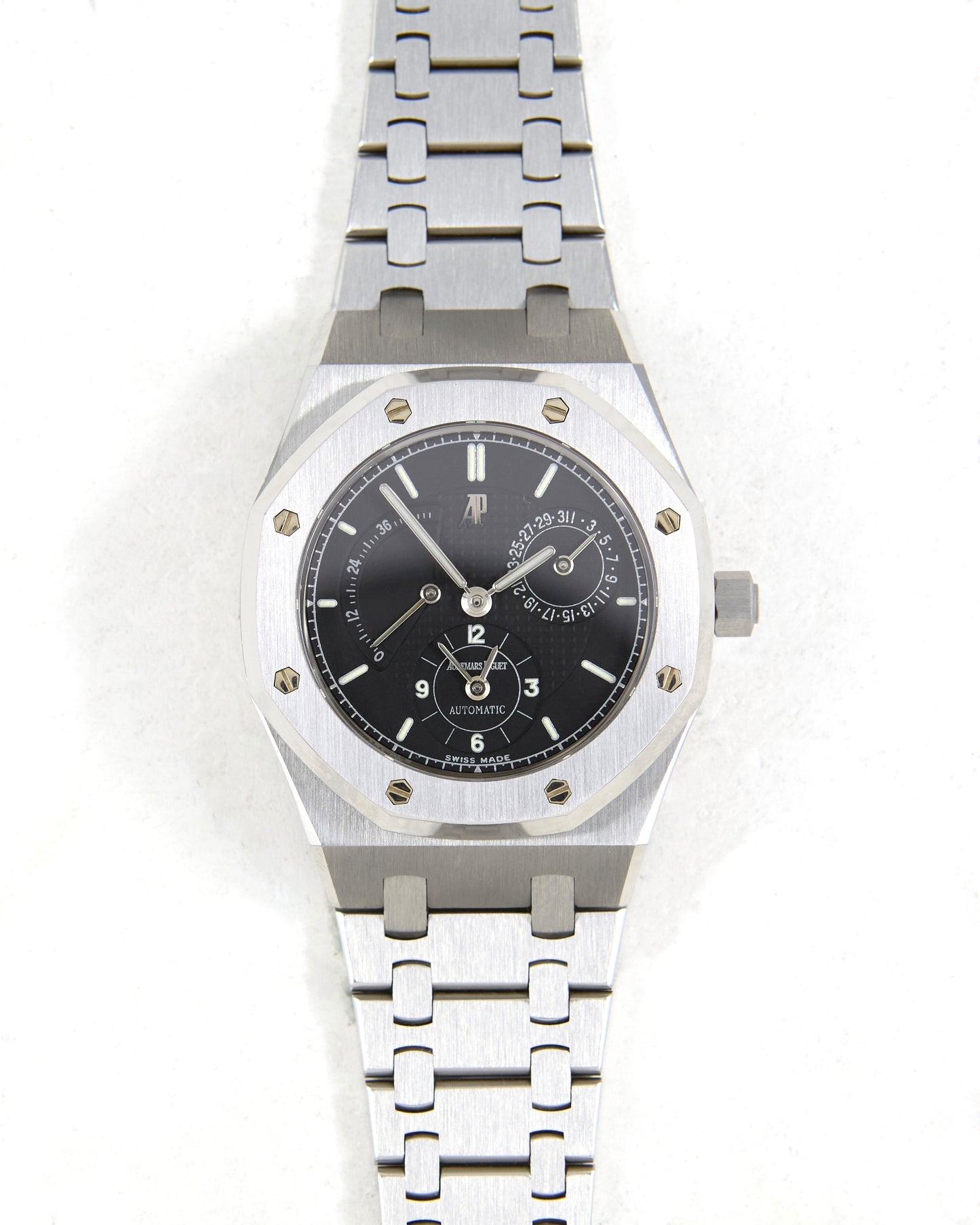 Audemars Piguet Royal Oak Dual Time 25730ST Black Dial with Warranty Papers and Service Card