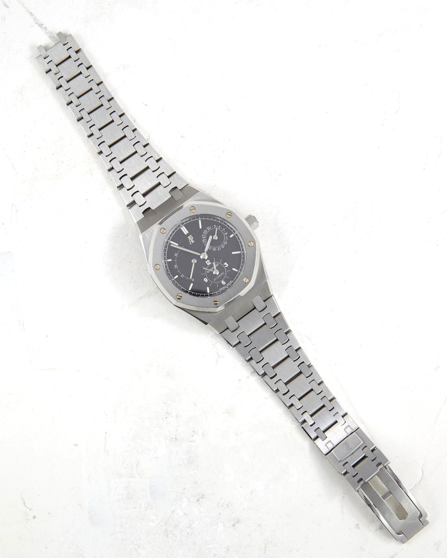 Audemars Piguet Royal Oak Dual Time 25730ST Black Dial with Warranty Papers and Service Card