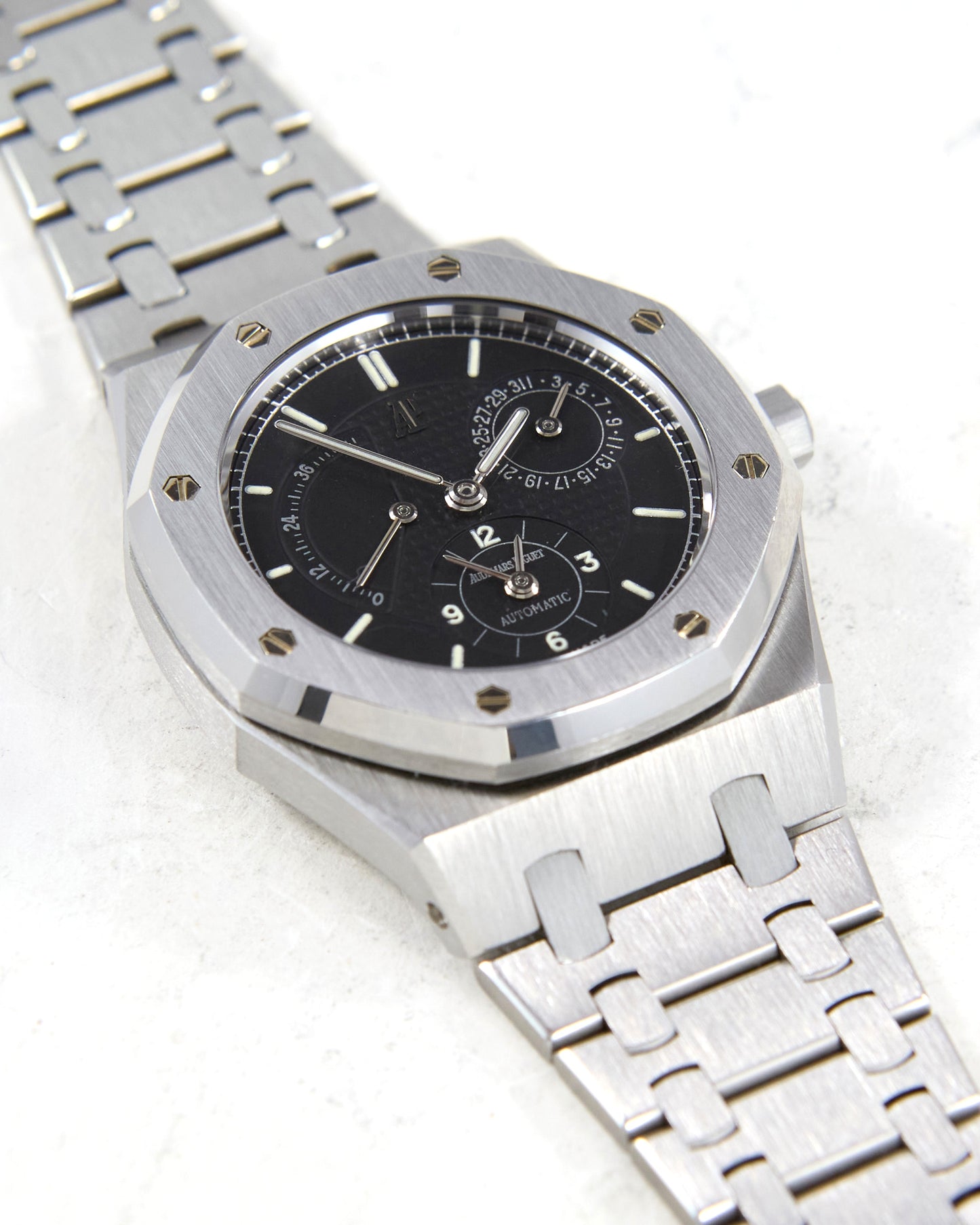 Audemars Piguet Royal Oak Dual Time 25730ST Black Dial with Warranty Papers and Service Card