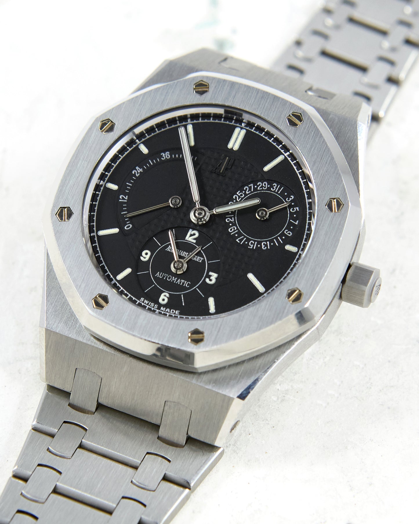 Audemars Piguet Royal Oak Dual Time 25730ST Black Dial with Warranty Papers and Service Card