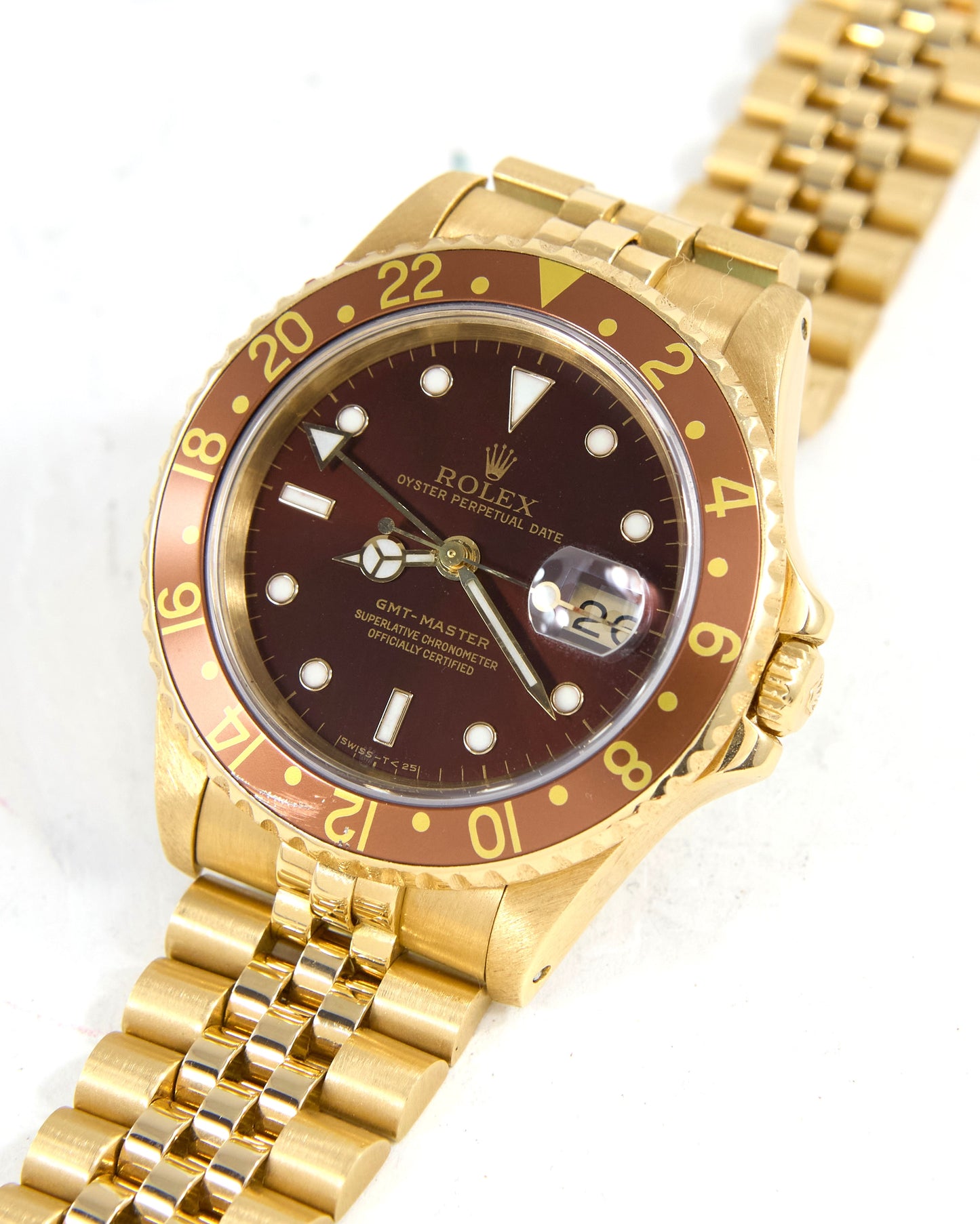 Rolex GMT-Master Brown Dial in Yellow Gold with Jubilee Bracelet