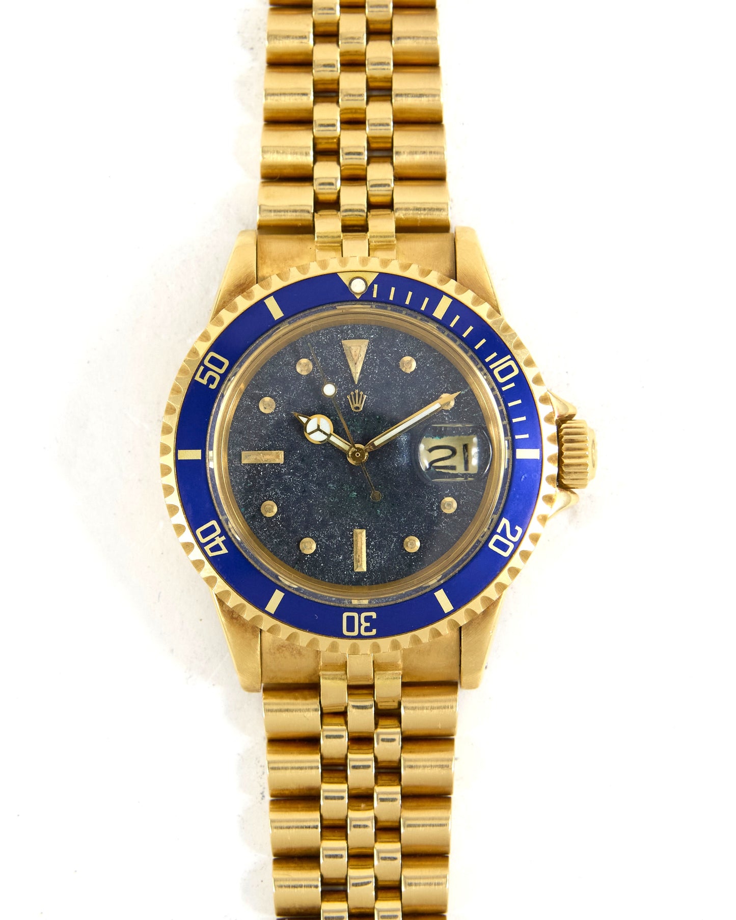 Rolex Submariner 1680 "Volcanic" Dial in Yellow Gold Case and Gold Jubilee Bracelet